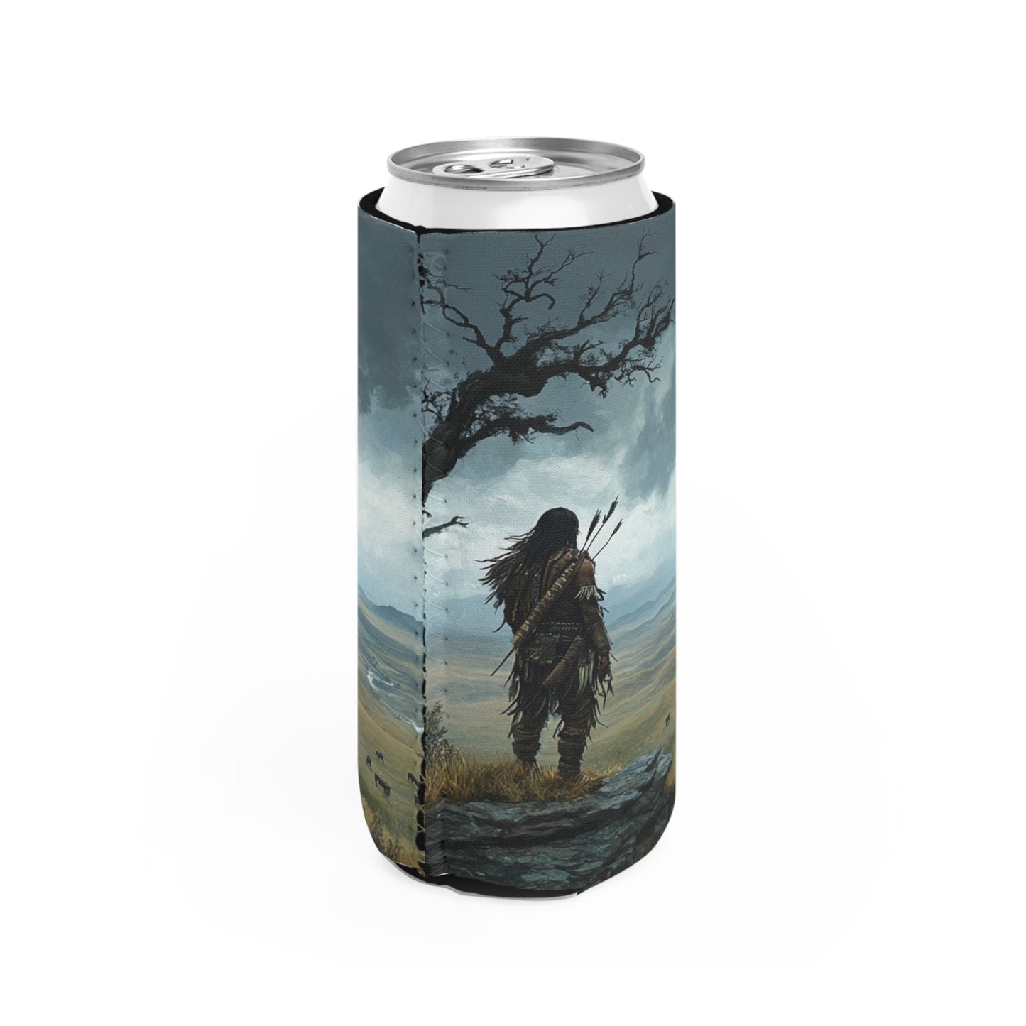 The Watchful Warrior Slim Can Koozie