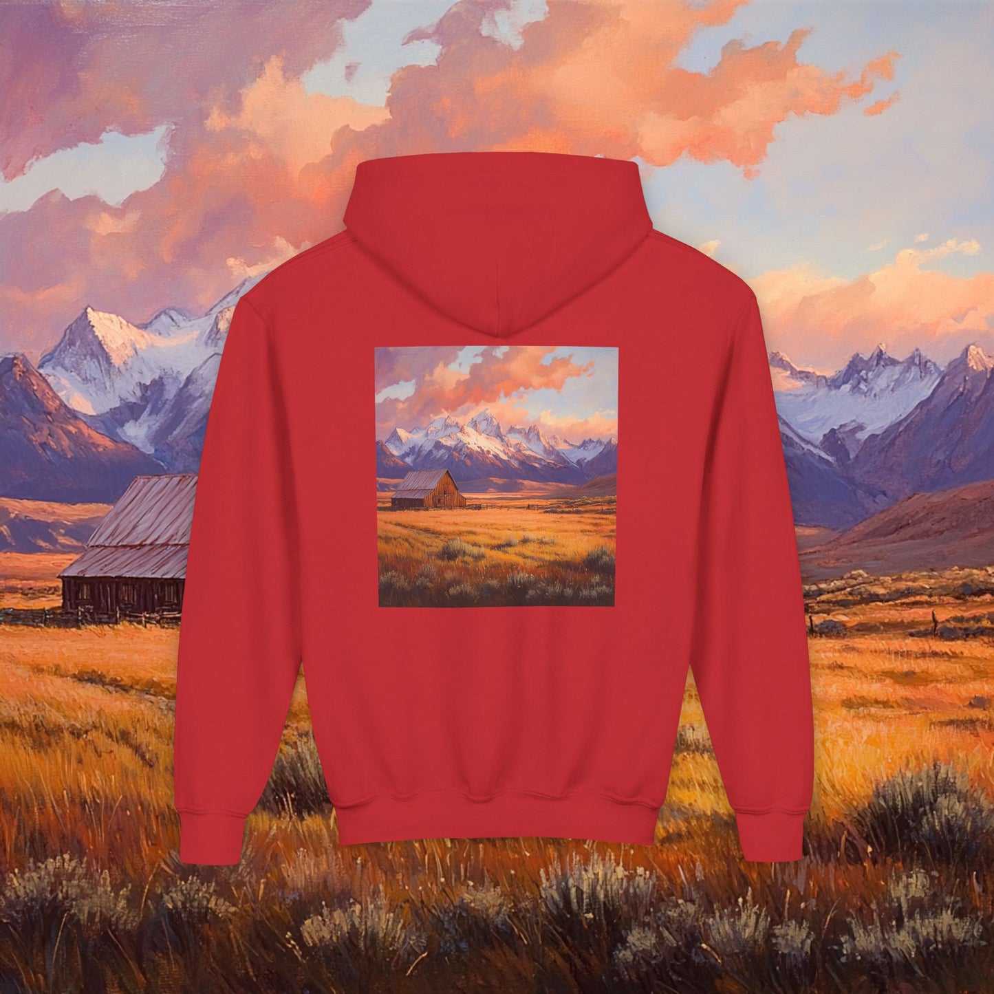 Rustic Prairie Barn Kids Hoodie