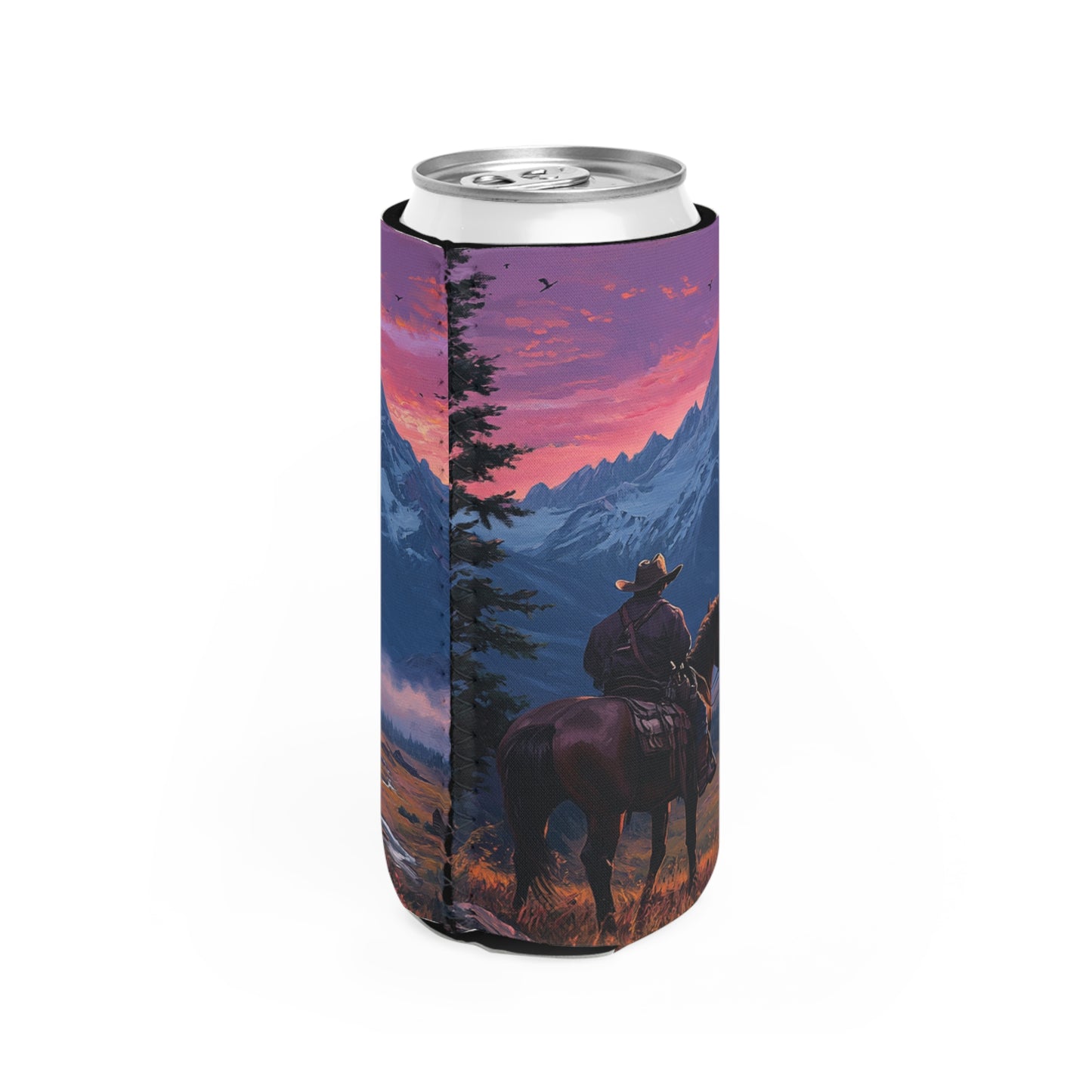 Pink Skies Slim Can Koozie