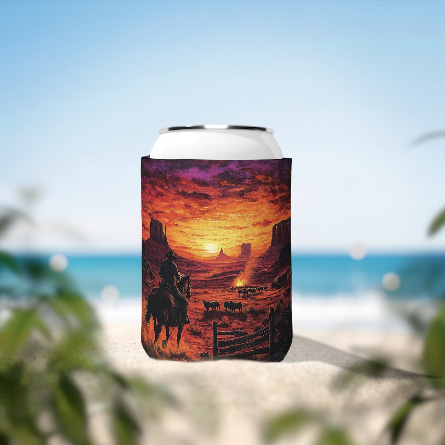 Cowboy Sunset Koozie