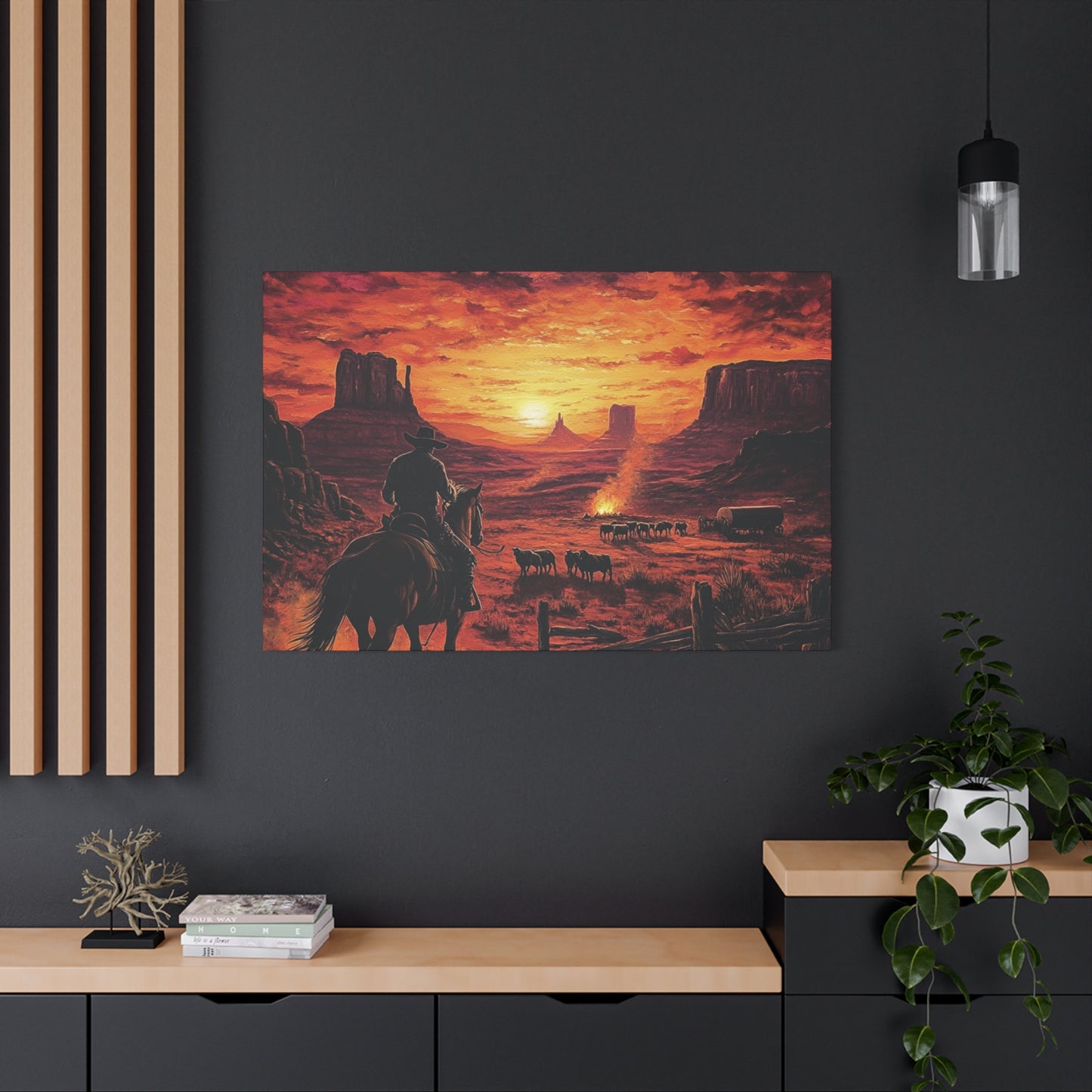 Cowboy Sunset Canvas