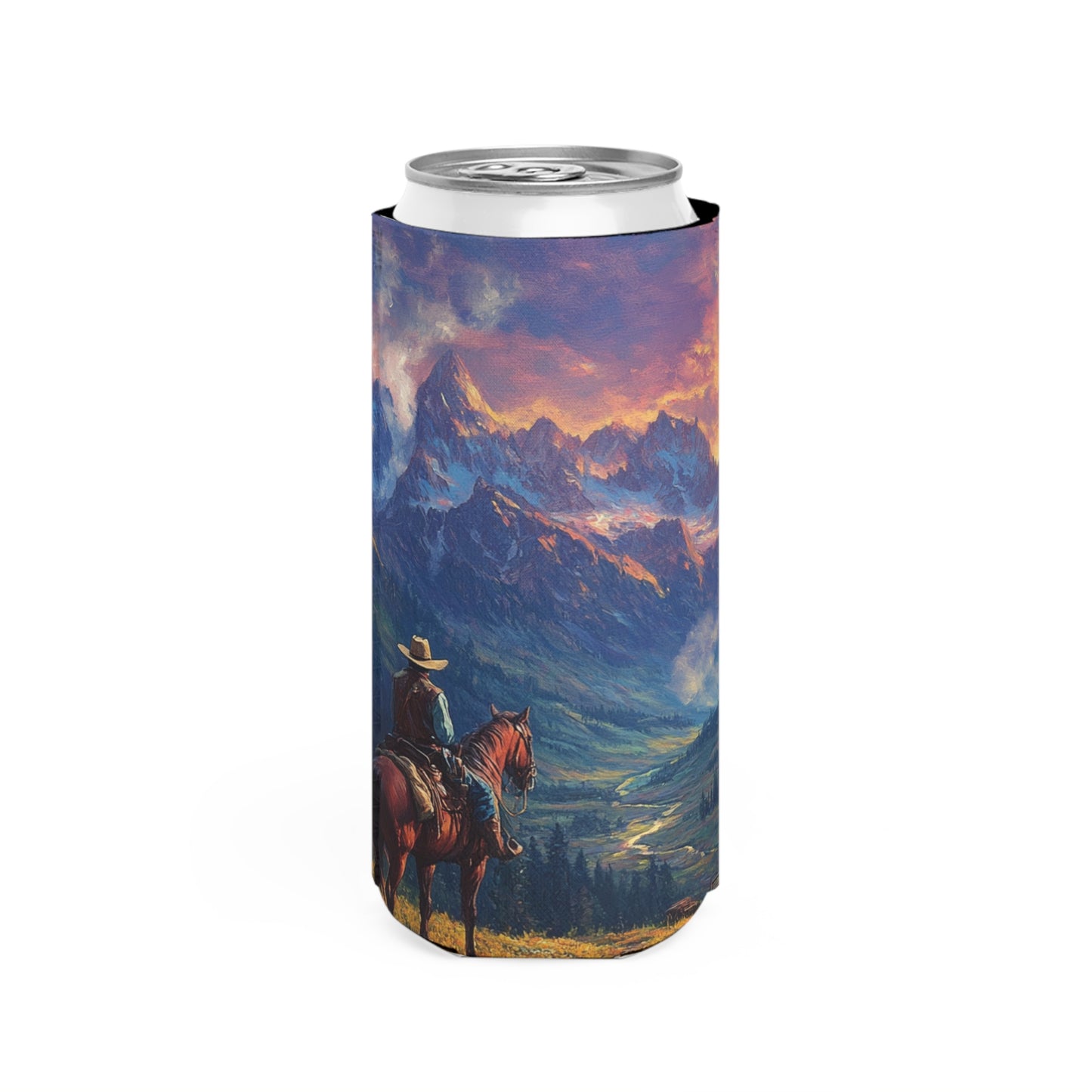 Rocky Mountain Cowboy Slim Can Koozie