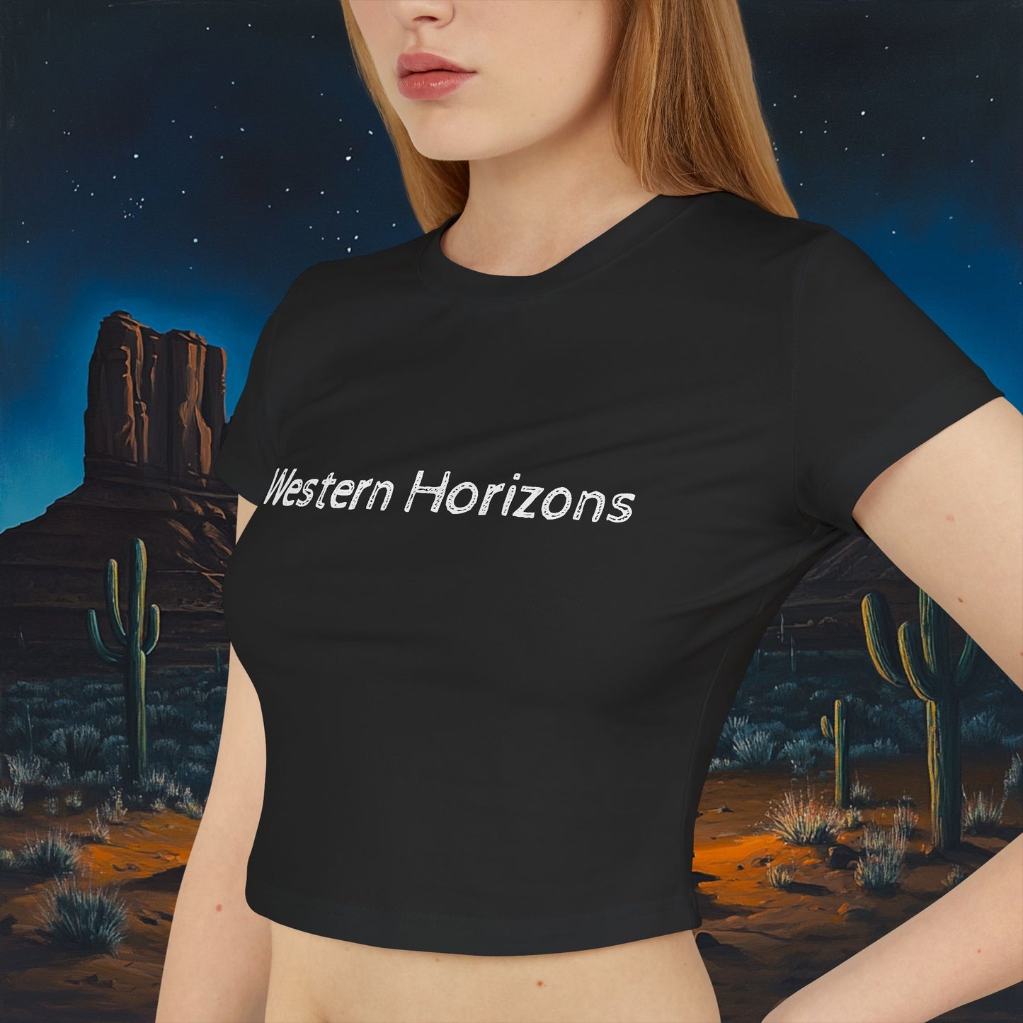 Moonlit Cowboy Campfire Crop Top