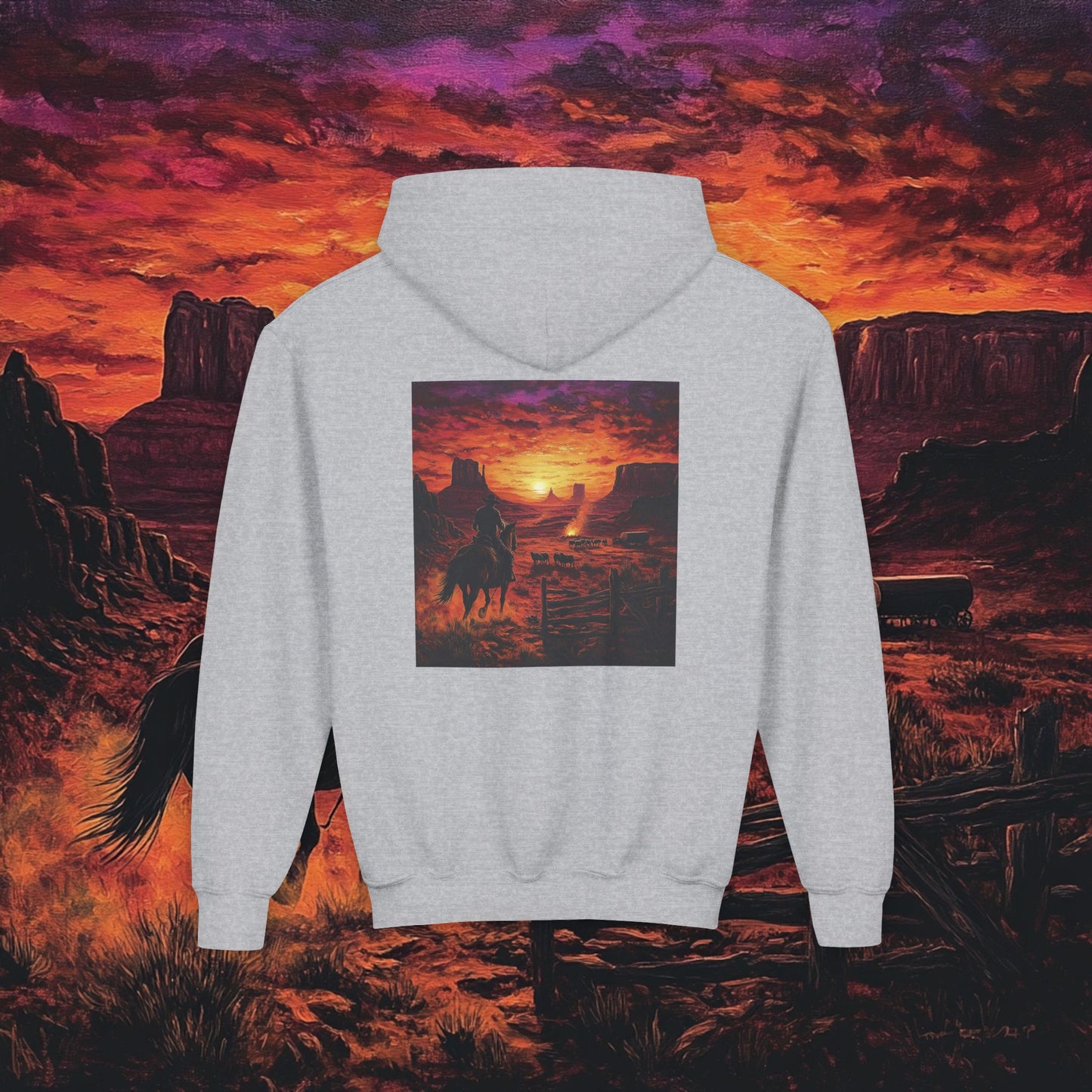 Cowboy Sunset Kids Hoodie