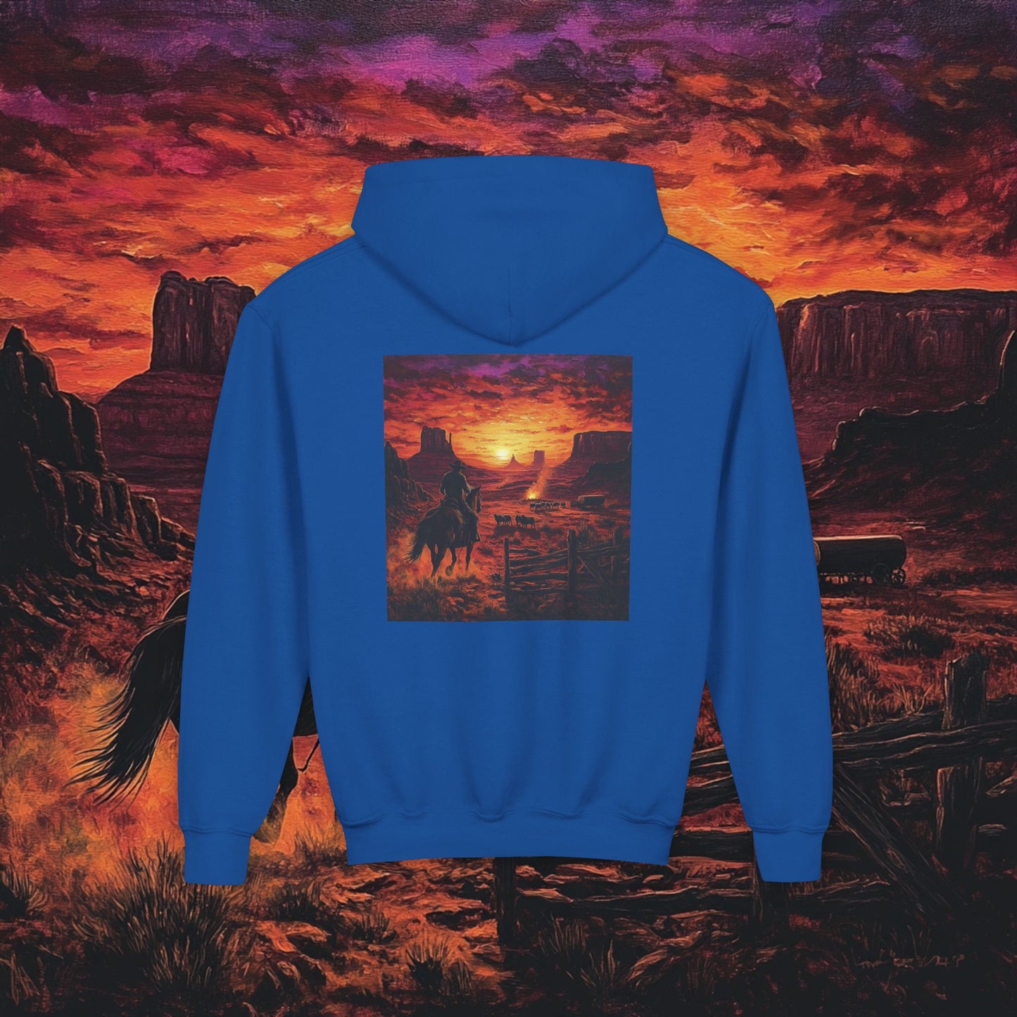 Cowboy Sunset Kids Hoodie