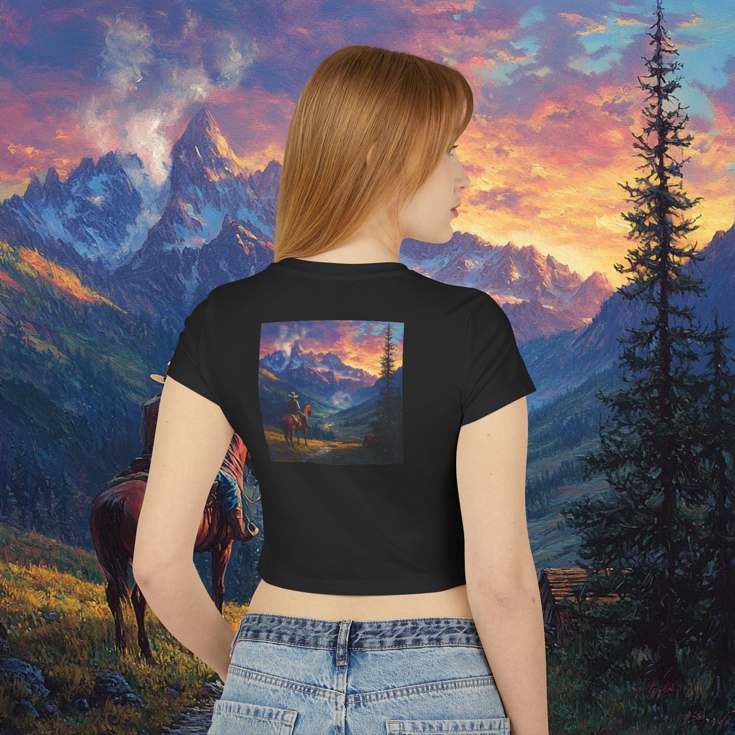 Rocky Mountain Cowboy Crop Top