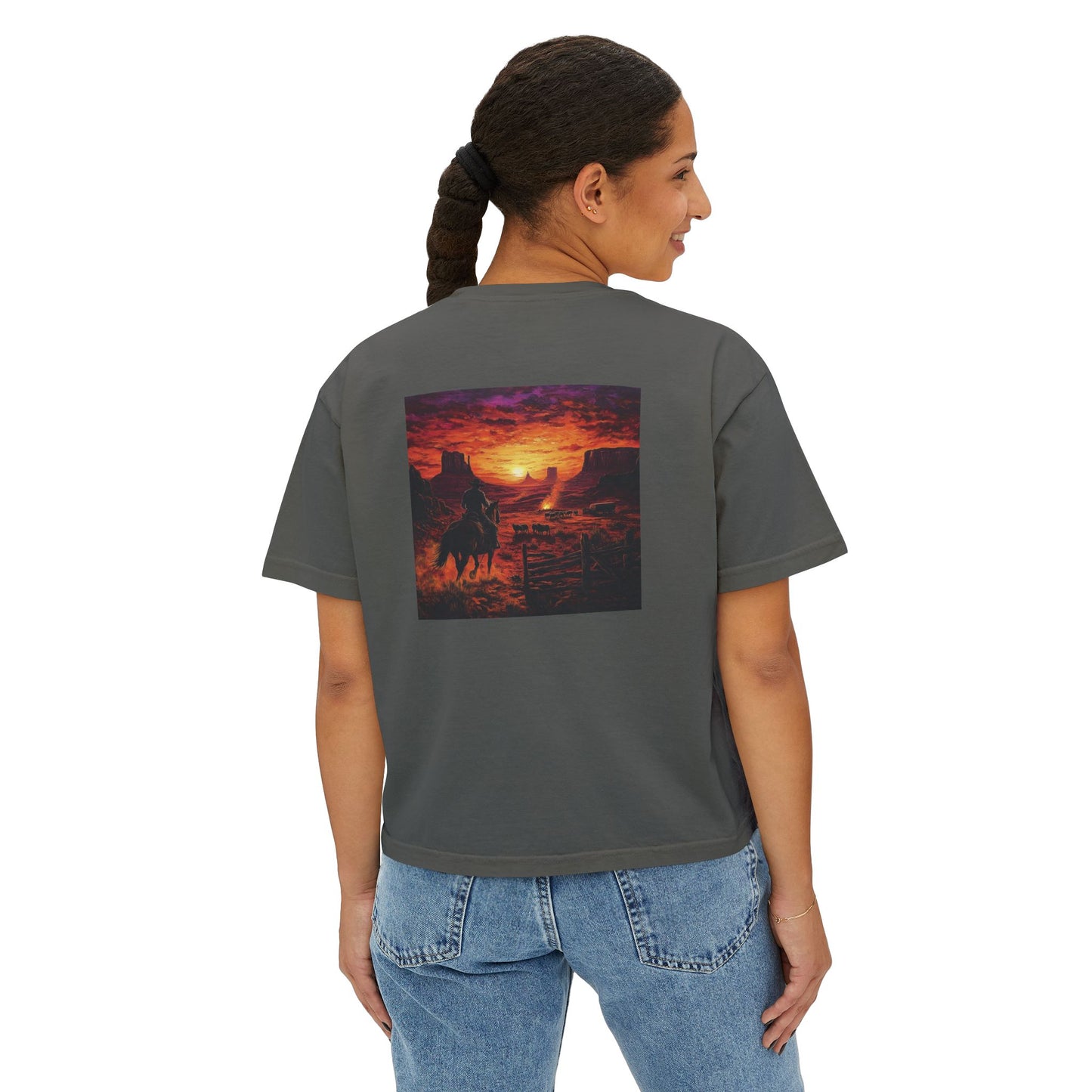 Cowboy Sunset Boxy Tee
