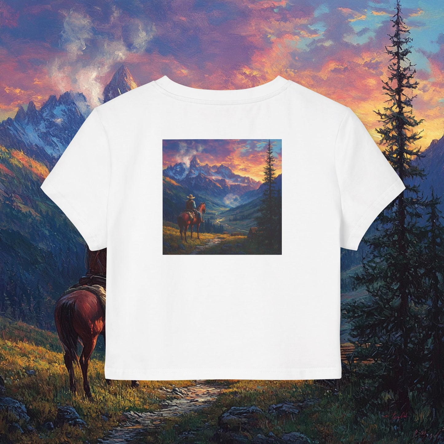 Rocky Mountain Cowboy Crop Top