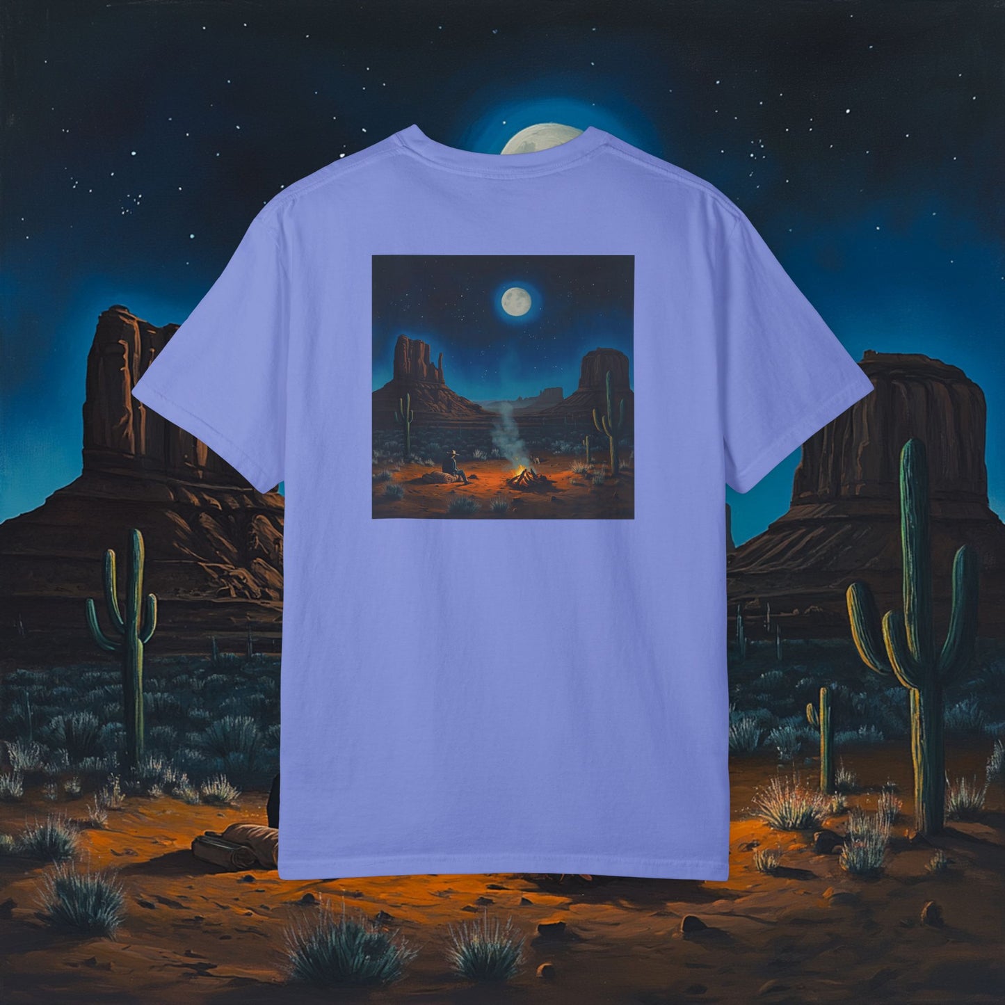 Moonlit Cowboy Campfire T-Shirt
