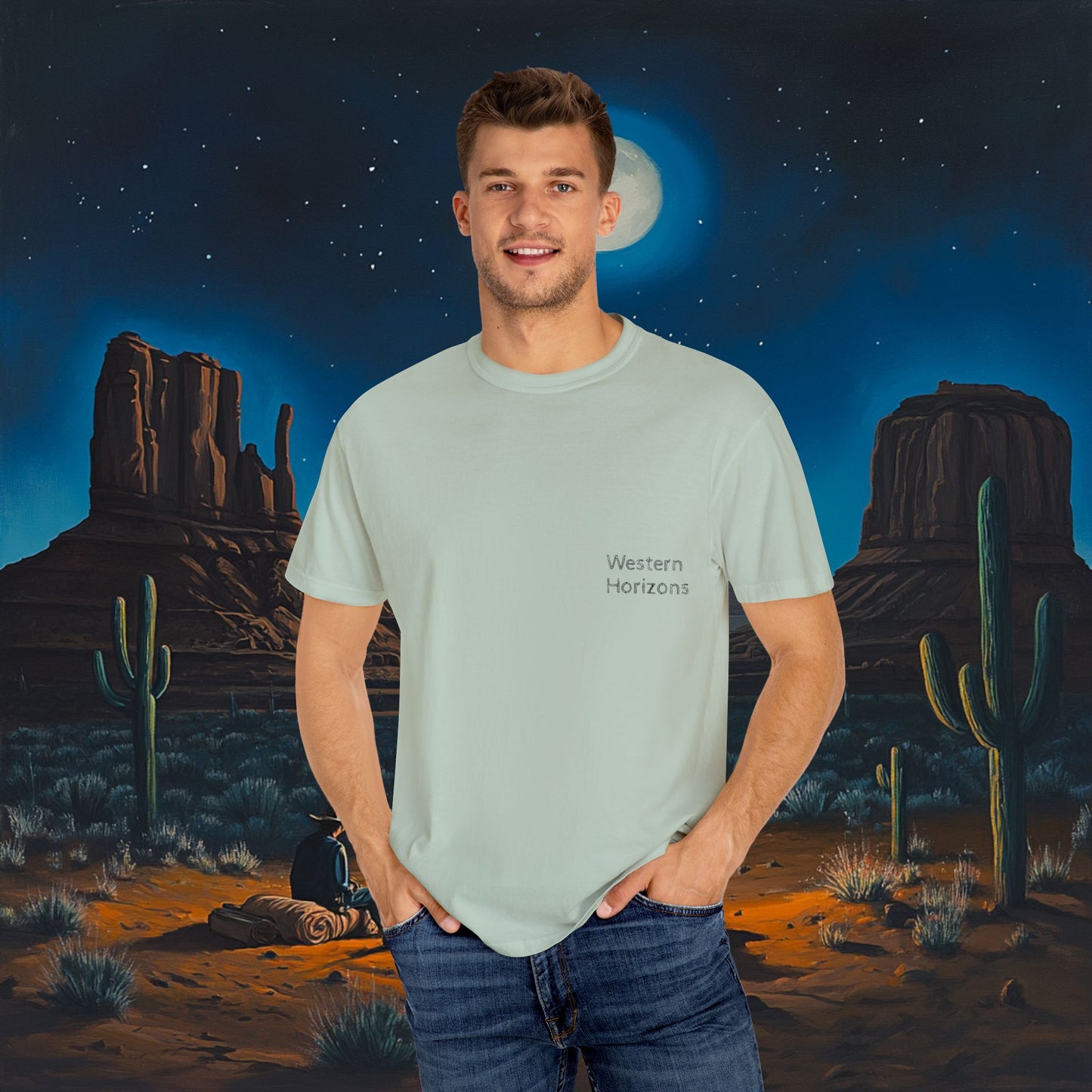 Moonlit Cowboy Campfire T-Shirt