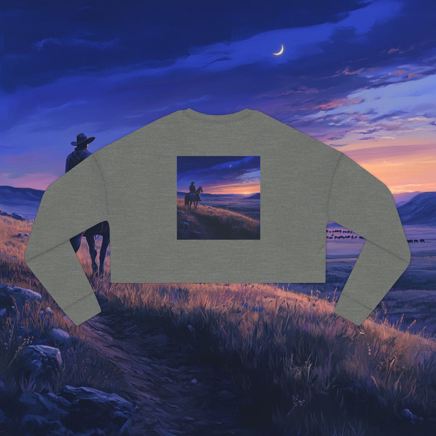 Twilight Cowboy Crop Sweatshirt