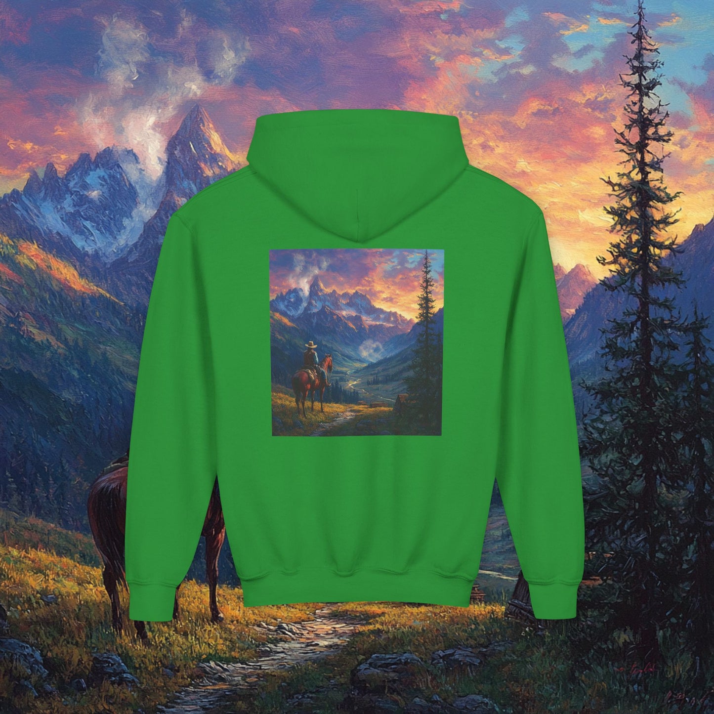 Rocky Mountain Cowboy Kids Hoodie