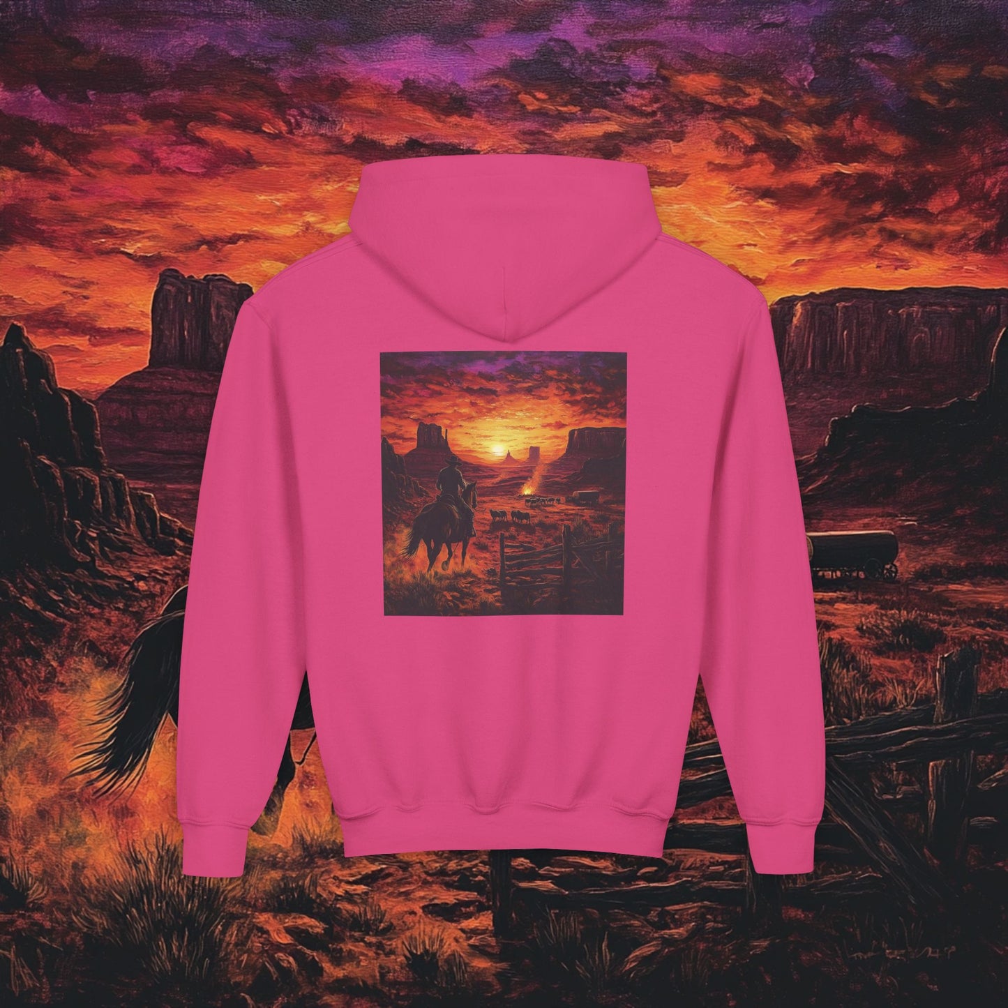 Cowboy Sunset Kids Hoodie