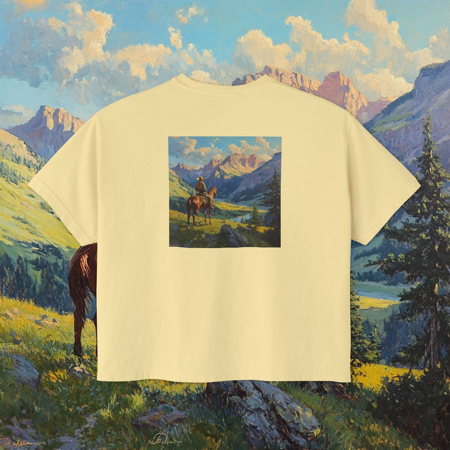 Starin' Cowboy Boxy Tee