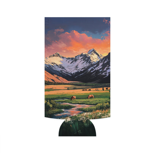 Horse Valley Sunset Slim Can Koozie