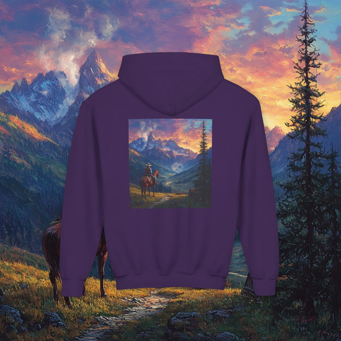 Rocky Mountain Cowboy Kids Hoodie