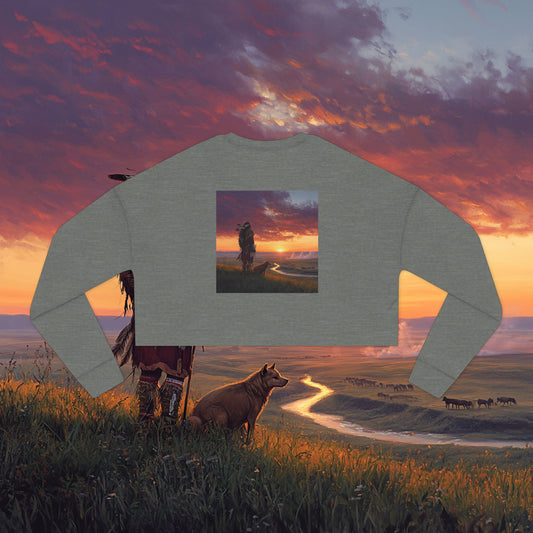 A Warrior's Best Friend Crop Sweatshirt