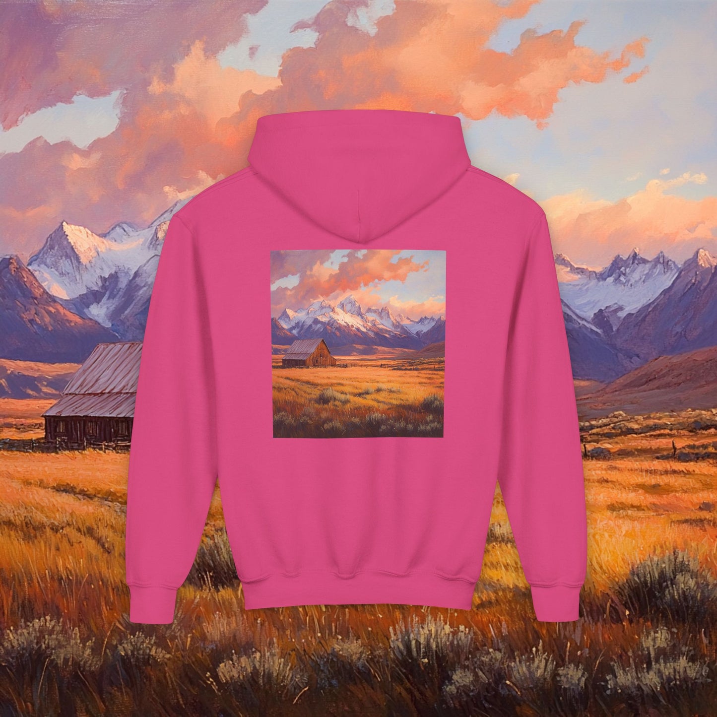 Rustic Prairie Barn Kids Hoodie