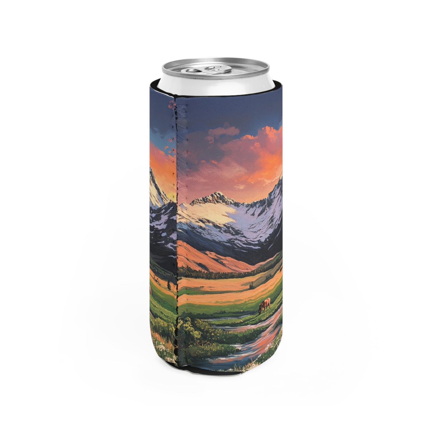 Horse Valley Sunset Slim Can Koozie