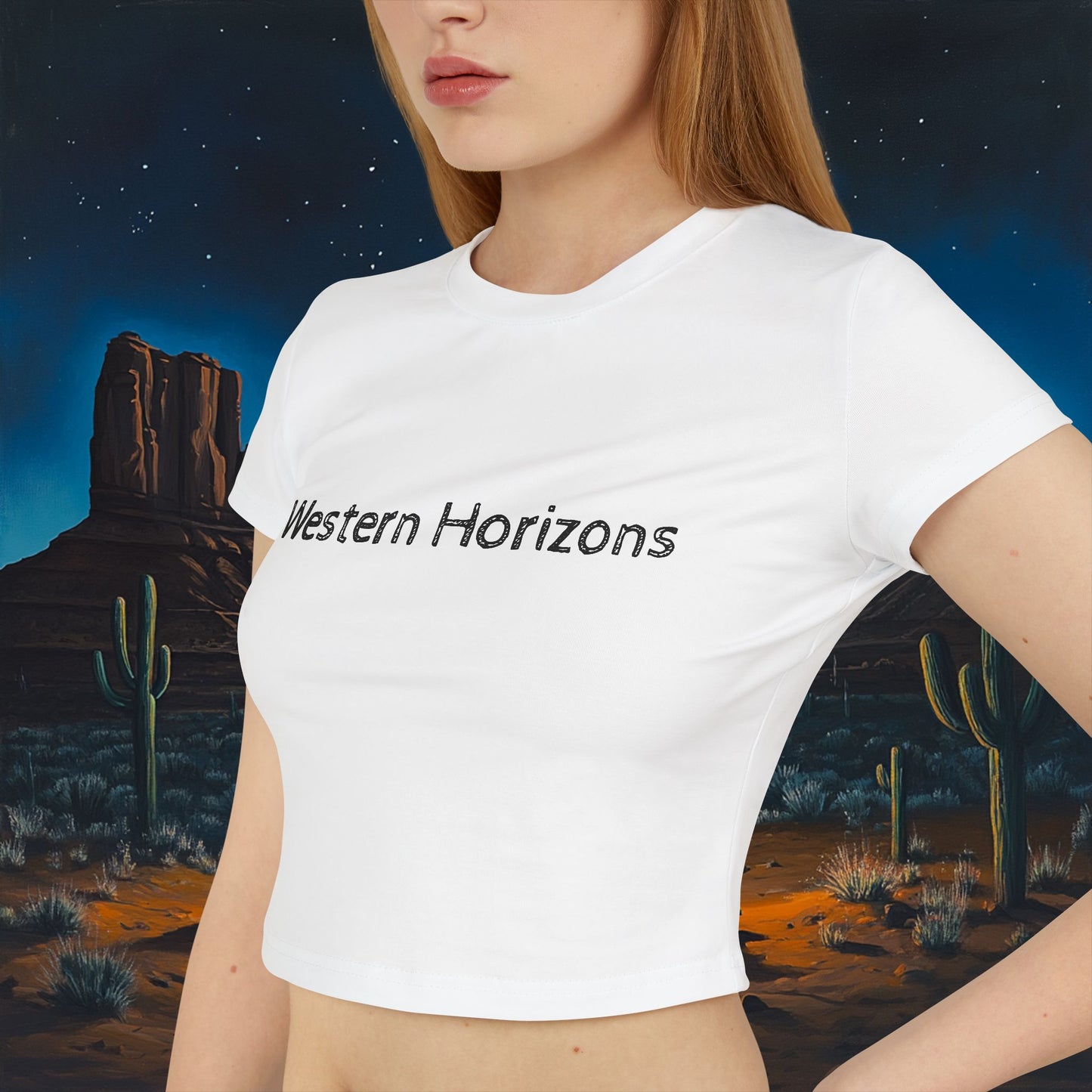 Moonlit Cowboy Campfire Crop Top