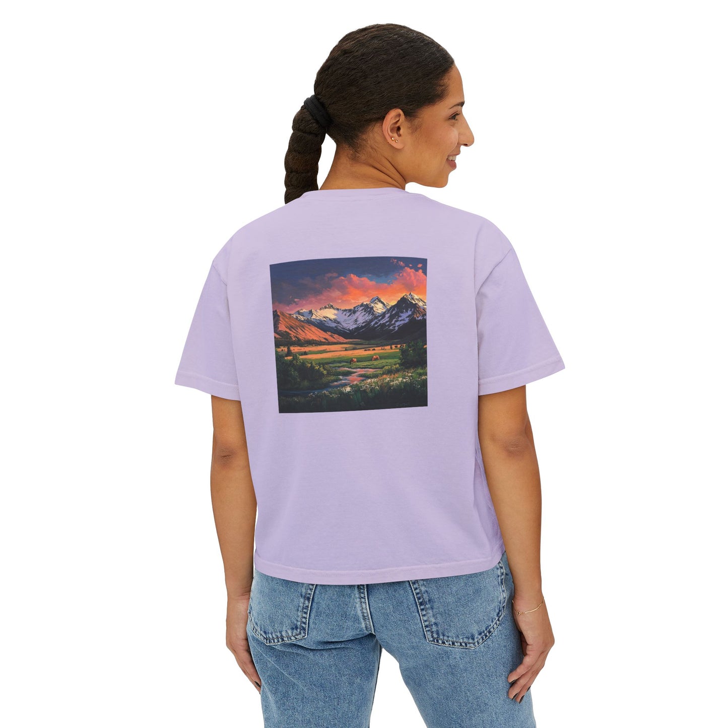 Horse Valley Sunset Boxy Tee