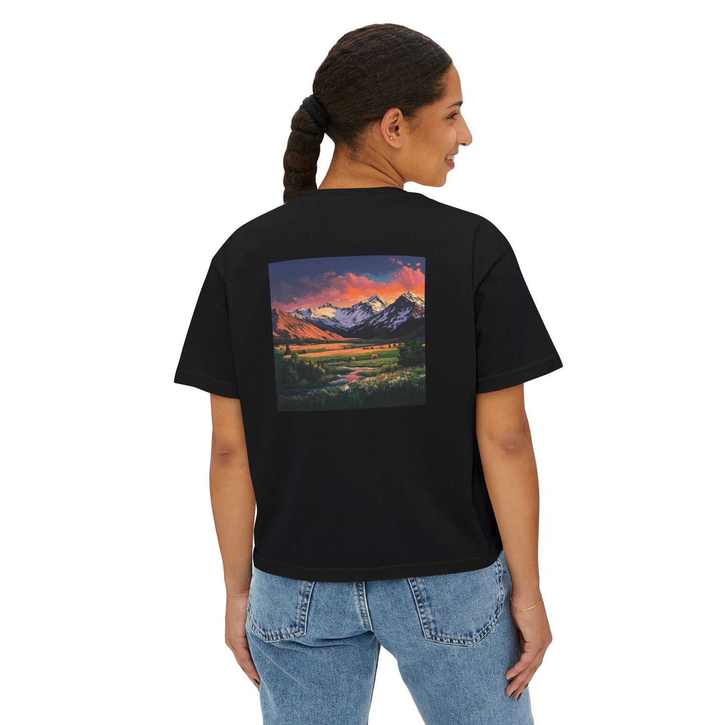 Horse Valley Sunset Boxy Tee