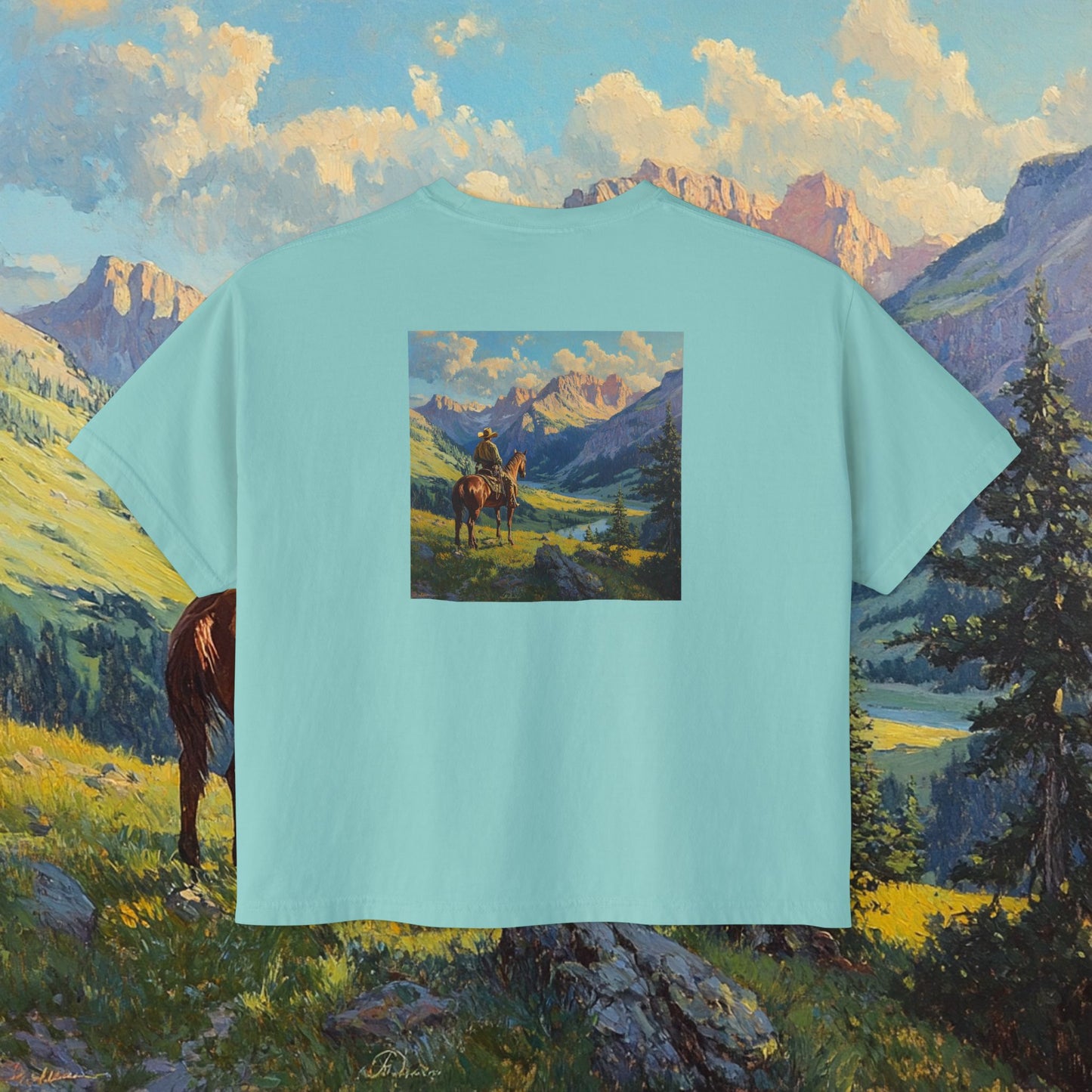 Starin' Cowboy Boxy Tee