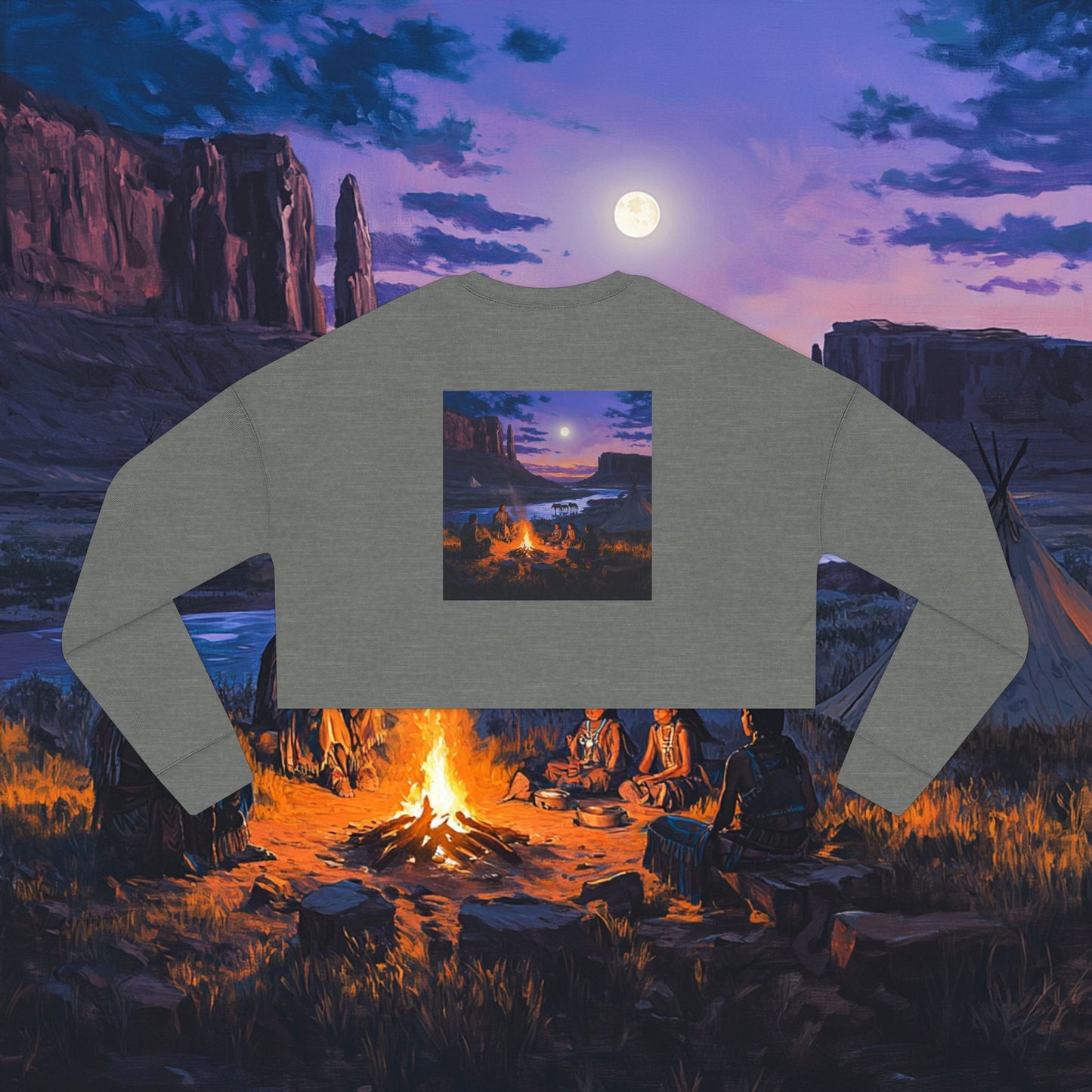 Tribal Gathering Crop Sweatshirt