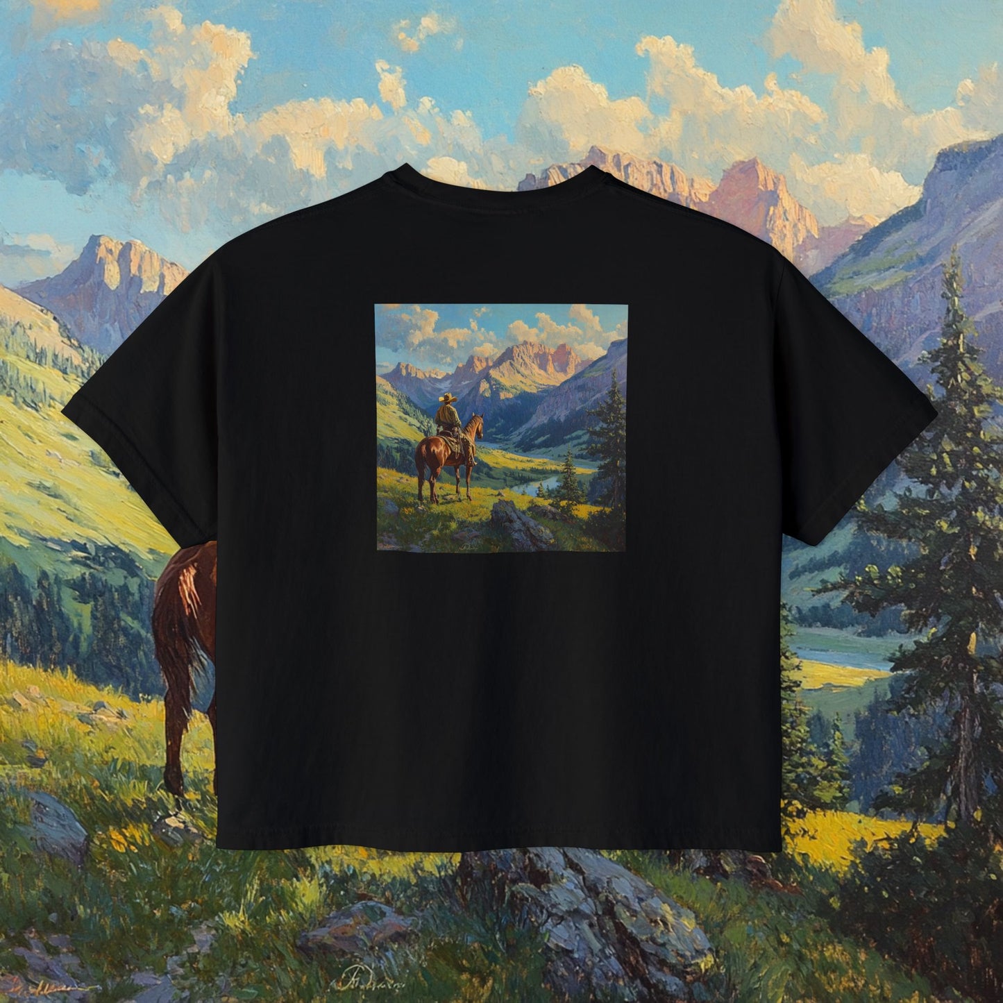 Starin' Cowboy Boxy Tee