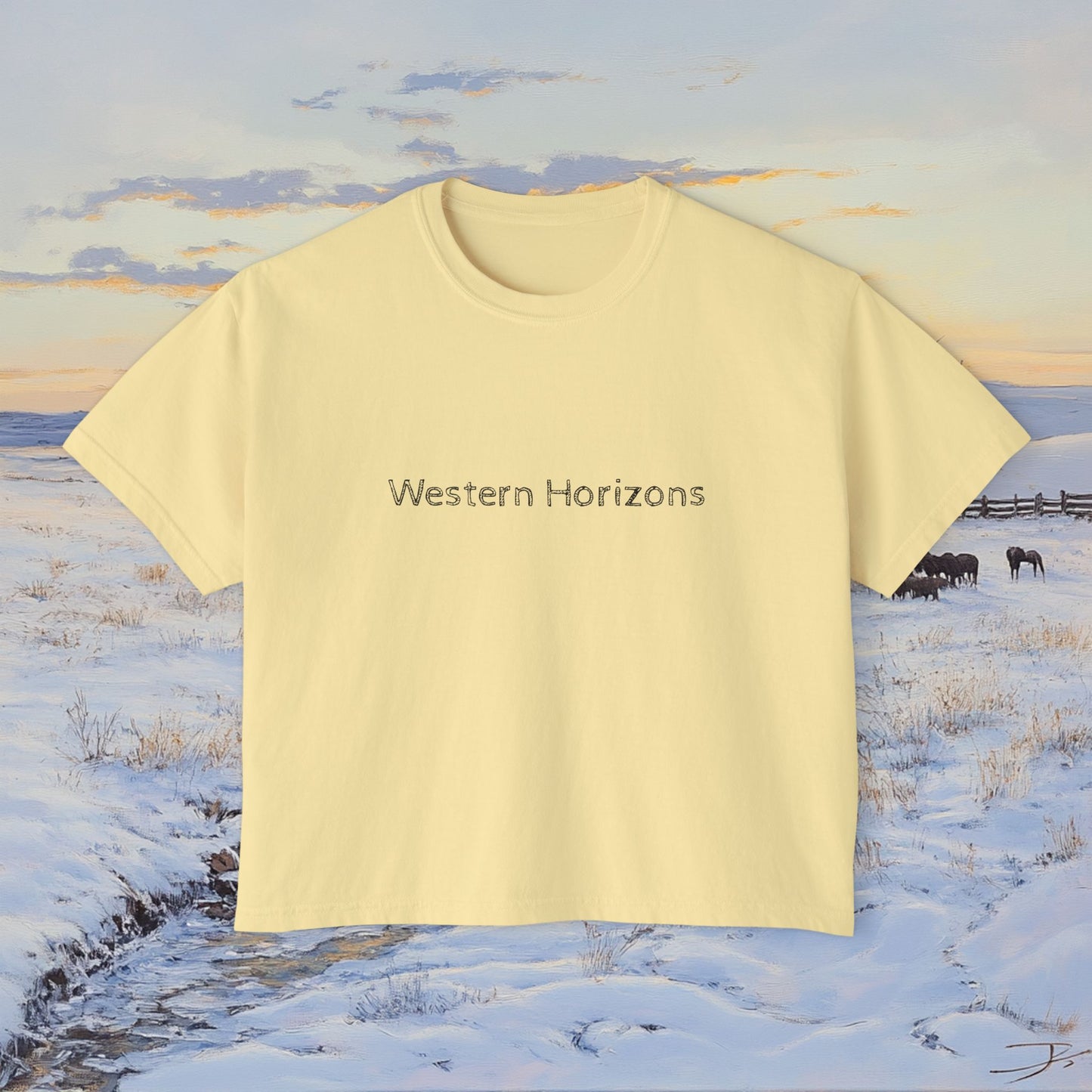 Winter Western Plains Boxy Tee