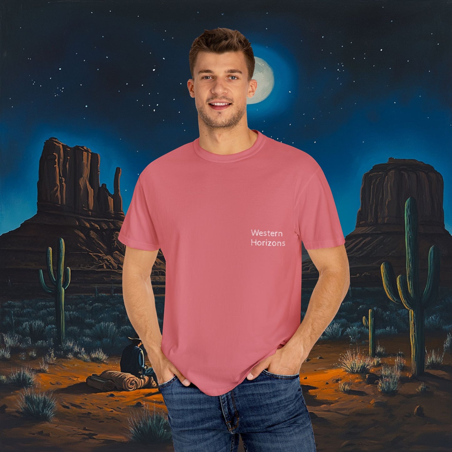 Moonlit Cowboy Campfire T-Shirt