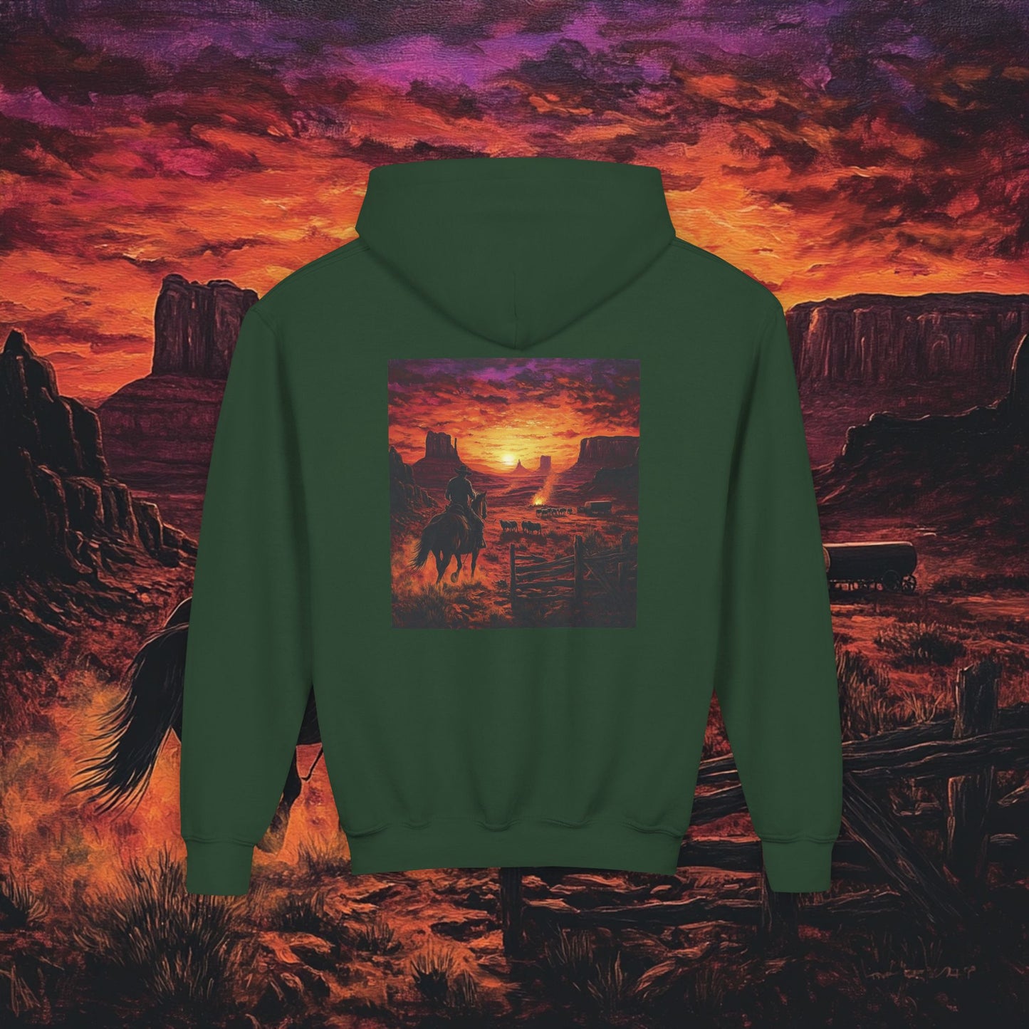 Cowboy Sunset Kids Hoodie