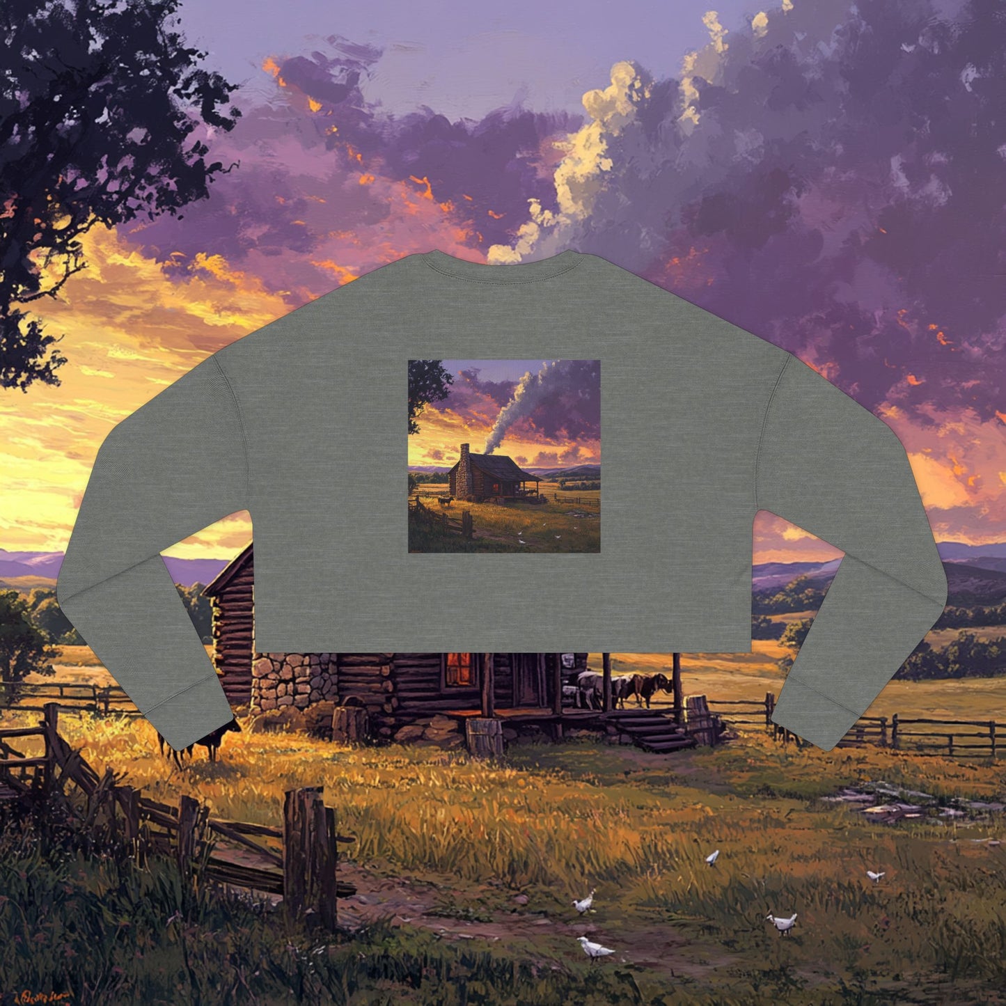 Homestead Sunset Crop Sweatshirt