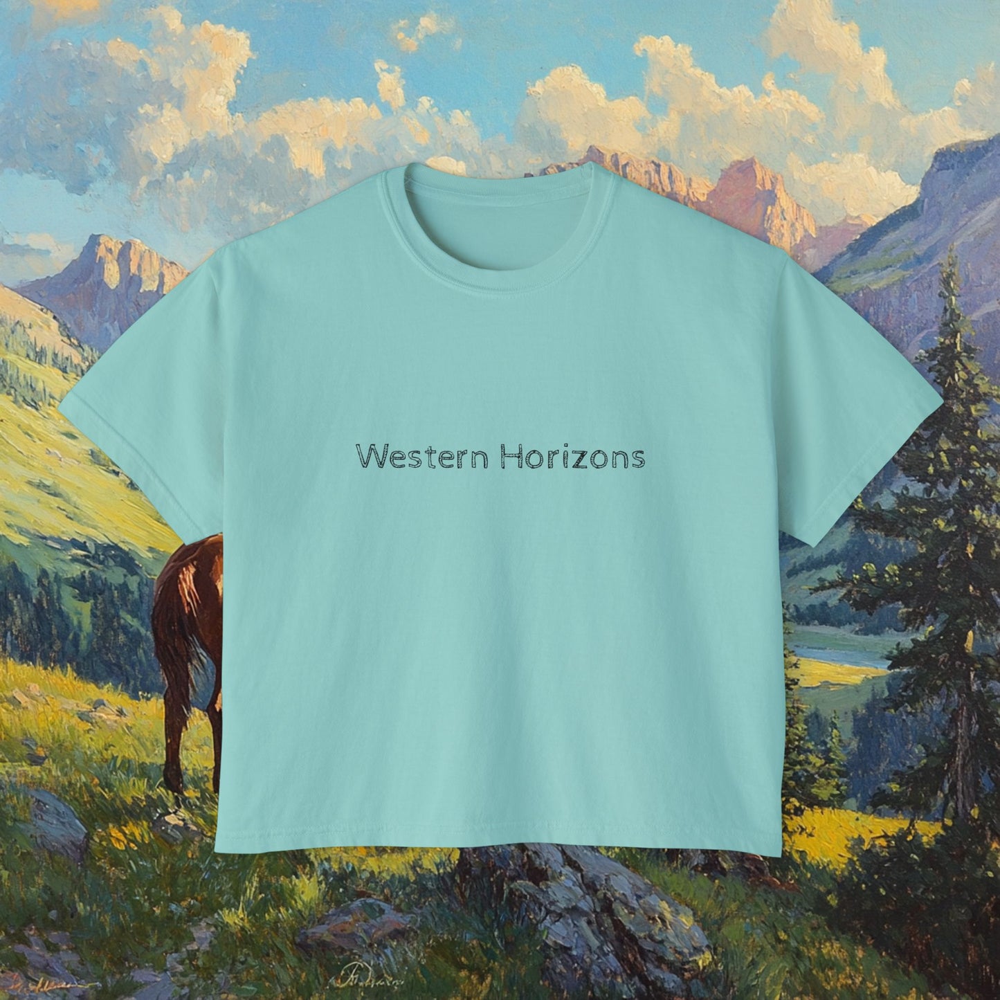 Starin' Cowboy Boxy Tee