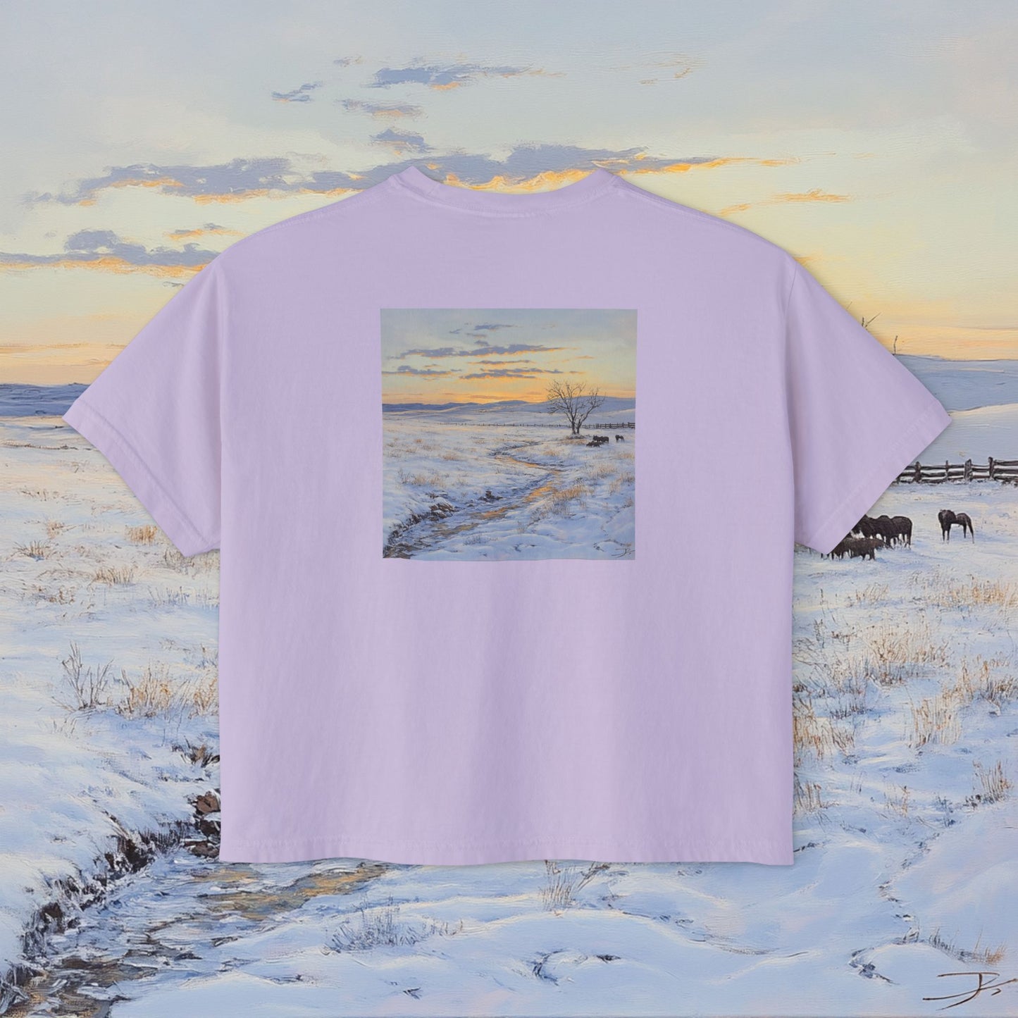Winter Western Plains Boxy Tee