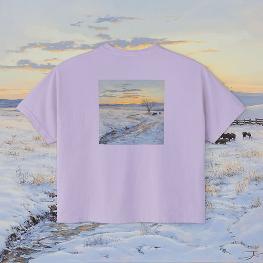 Winter Western Plains Boxy Tee
