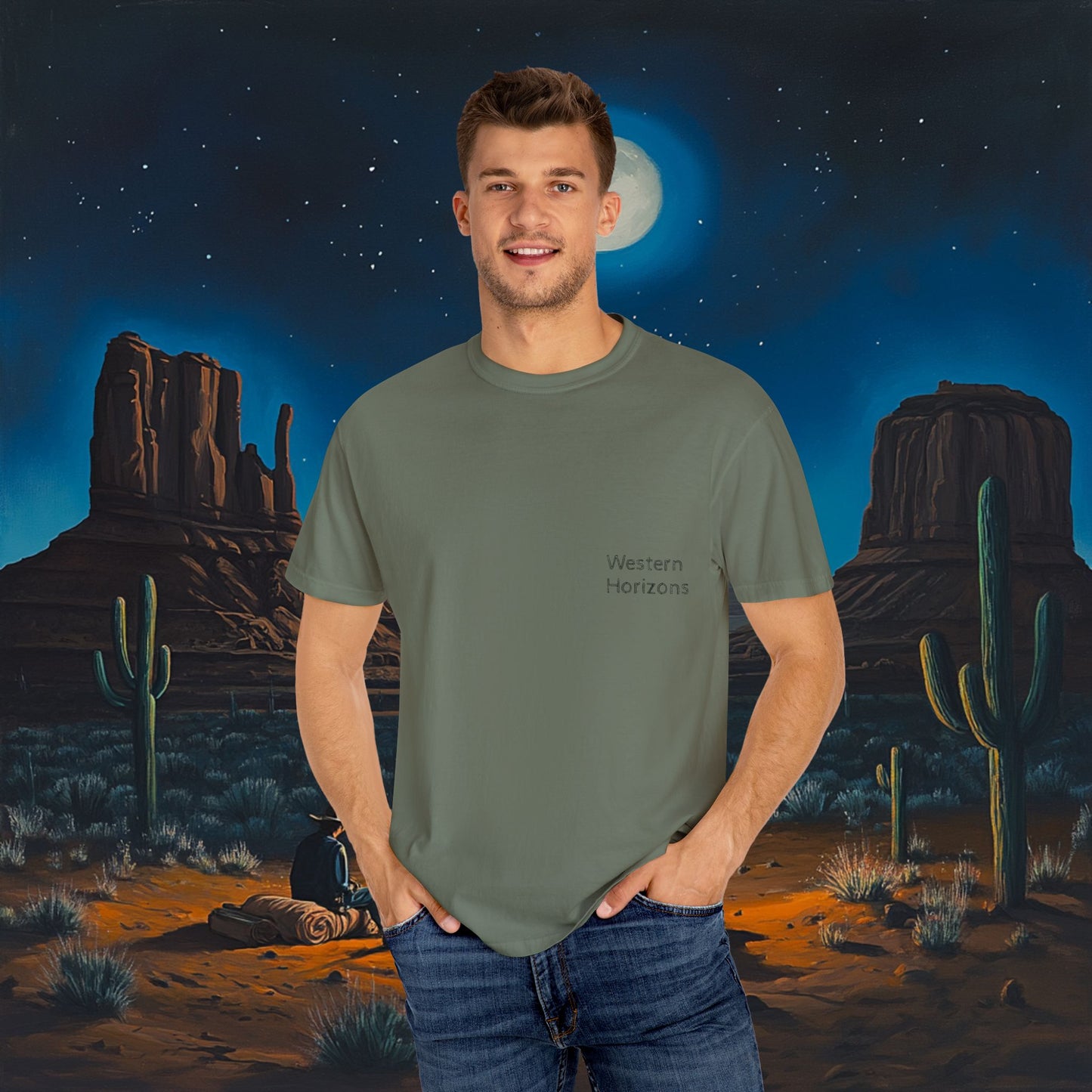 Moonlit Cowboy Campfire T-Shirt