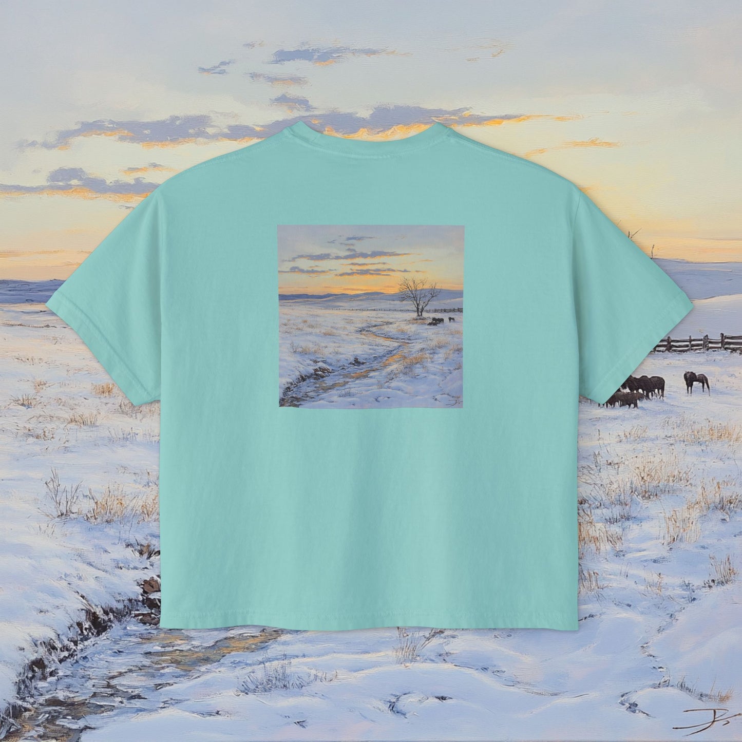 Winter Western Plains Boxy Tee