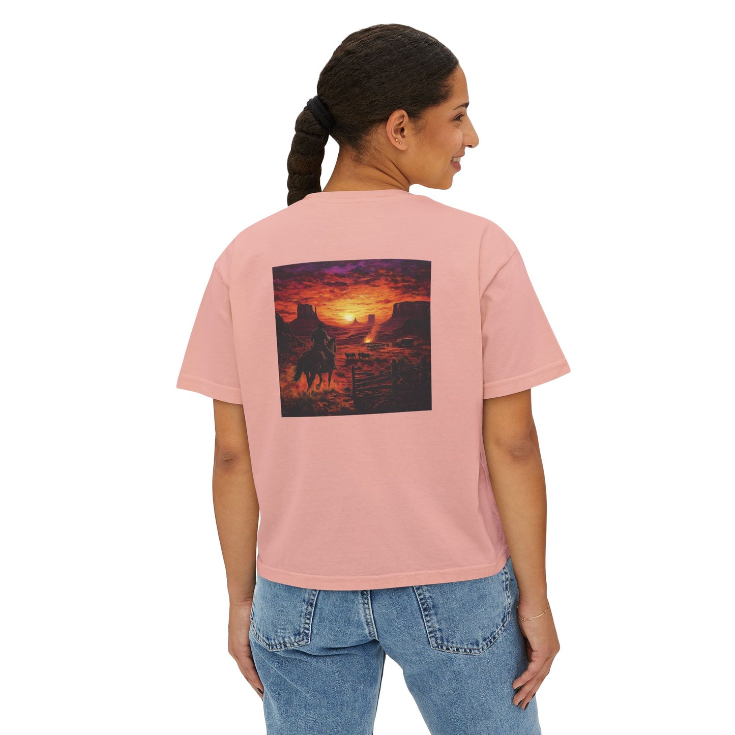 Cowboy Sunset Boxy Tee
