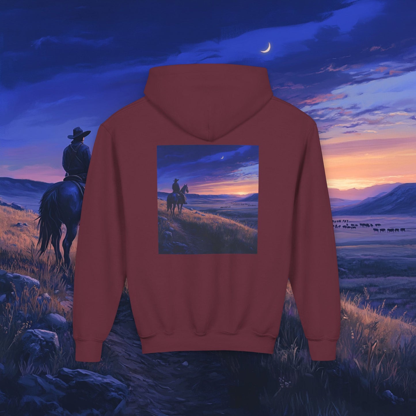 Twilight Cowboy Kids Hoodie