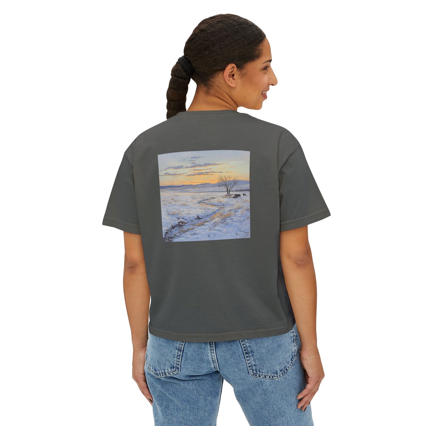 Winter Western Plains Boxy Tee
