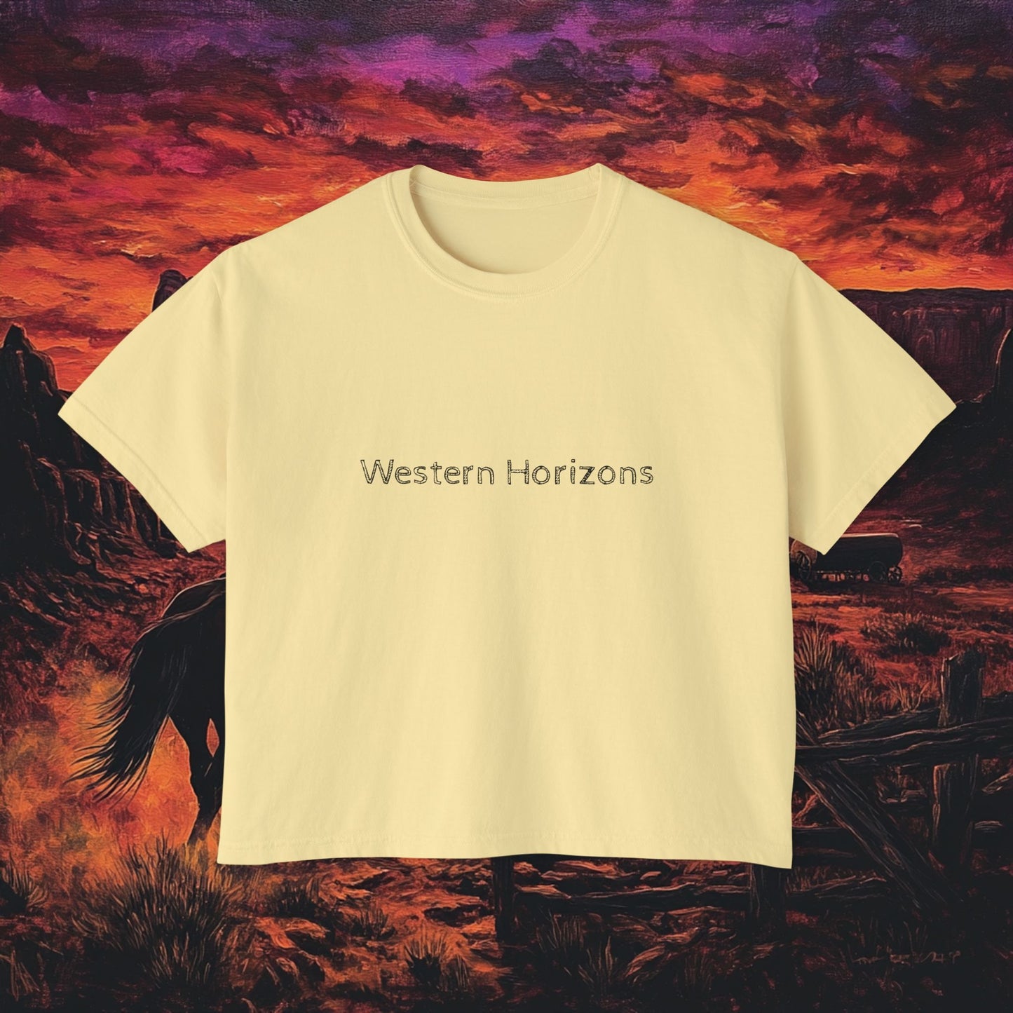 Cowboy Sunset Boxy Tee