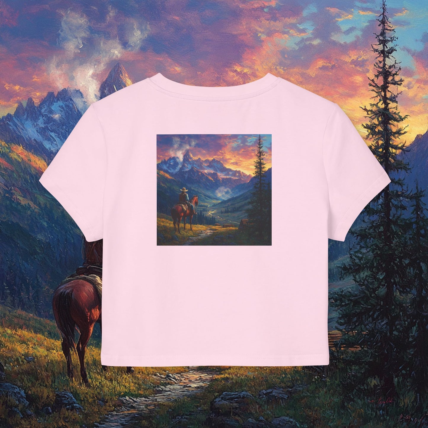 Rocky Mountain Cowboy Crop Top