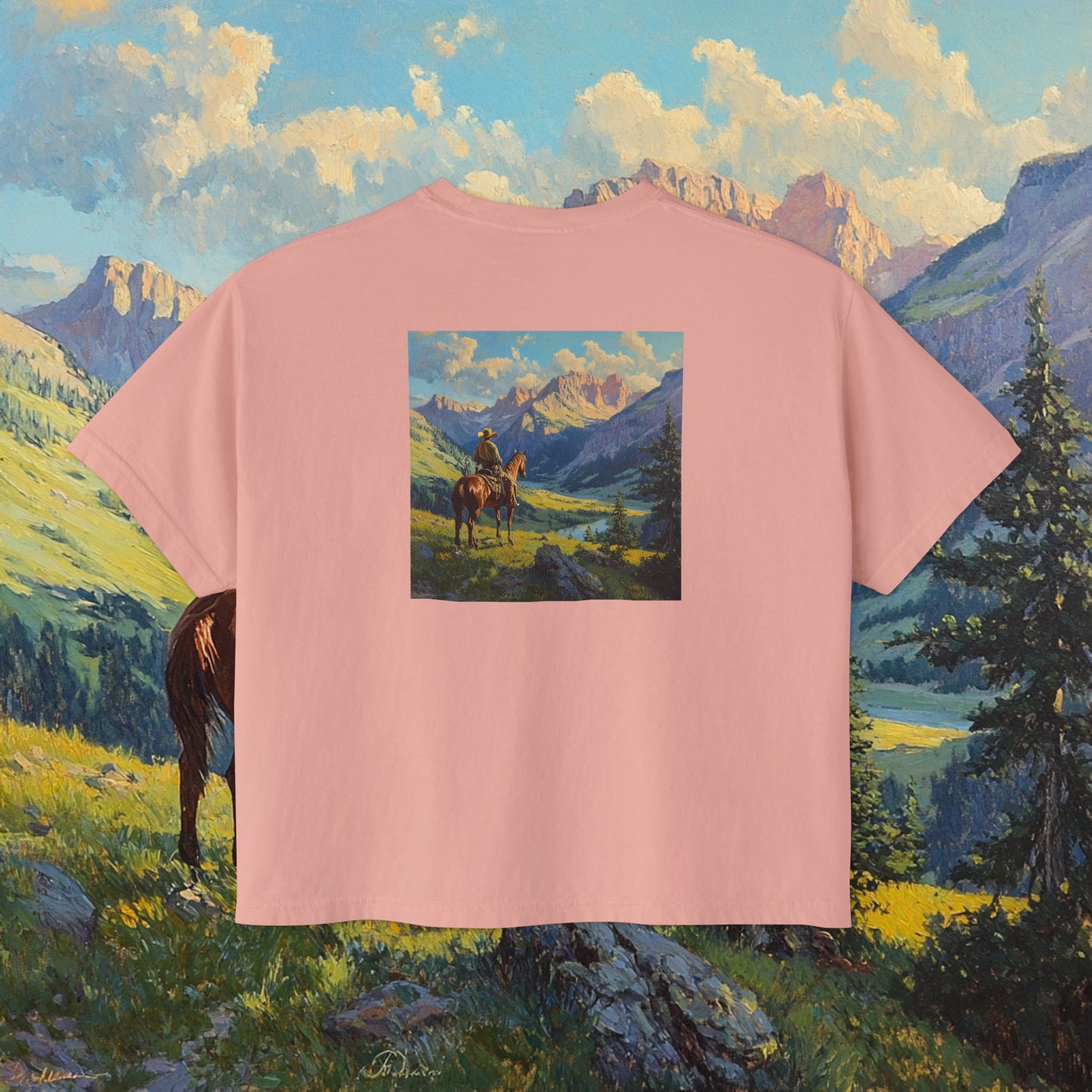 Starin' Cowboy Boxy Tee