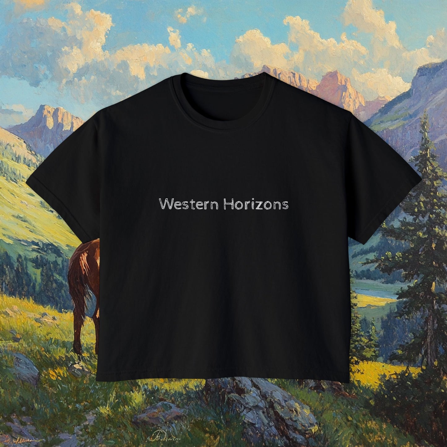 Starin' Cowboy Boxy Tee