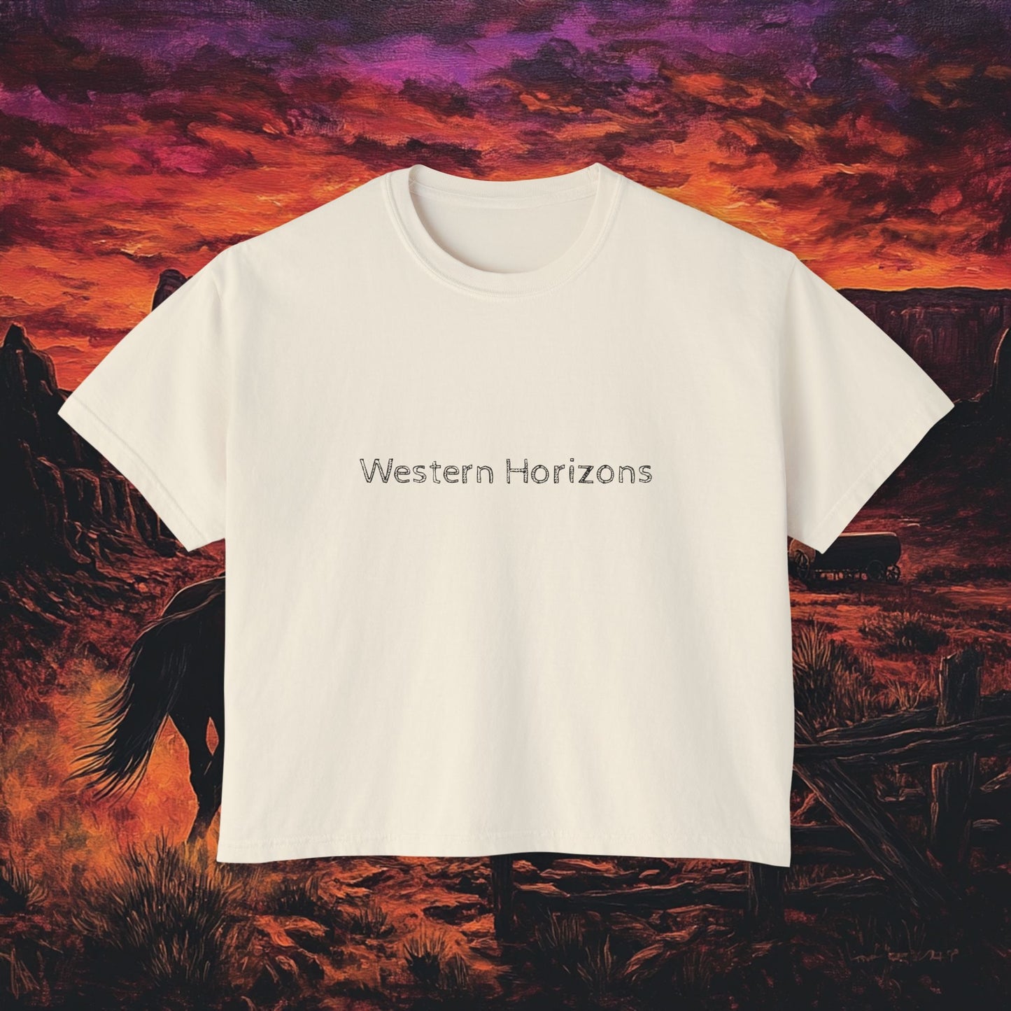 Cowboy Sunset Boxy Tee