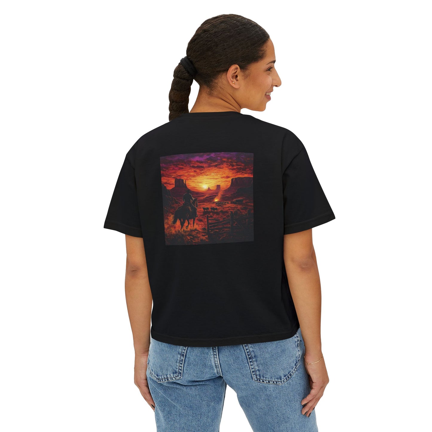 Cowboy Sunset Boxy Tee