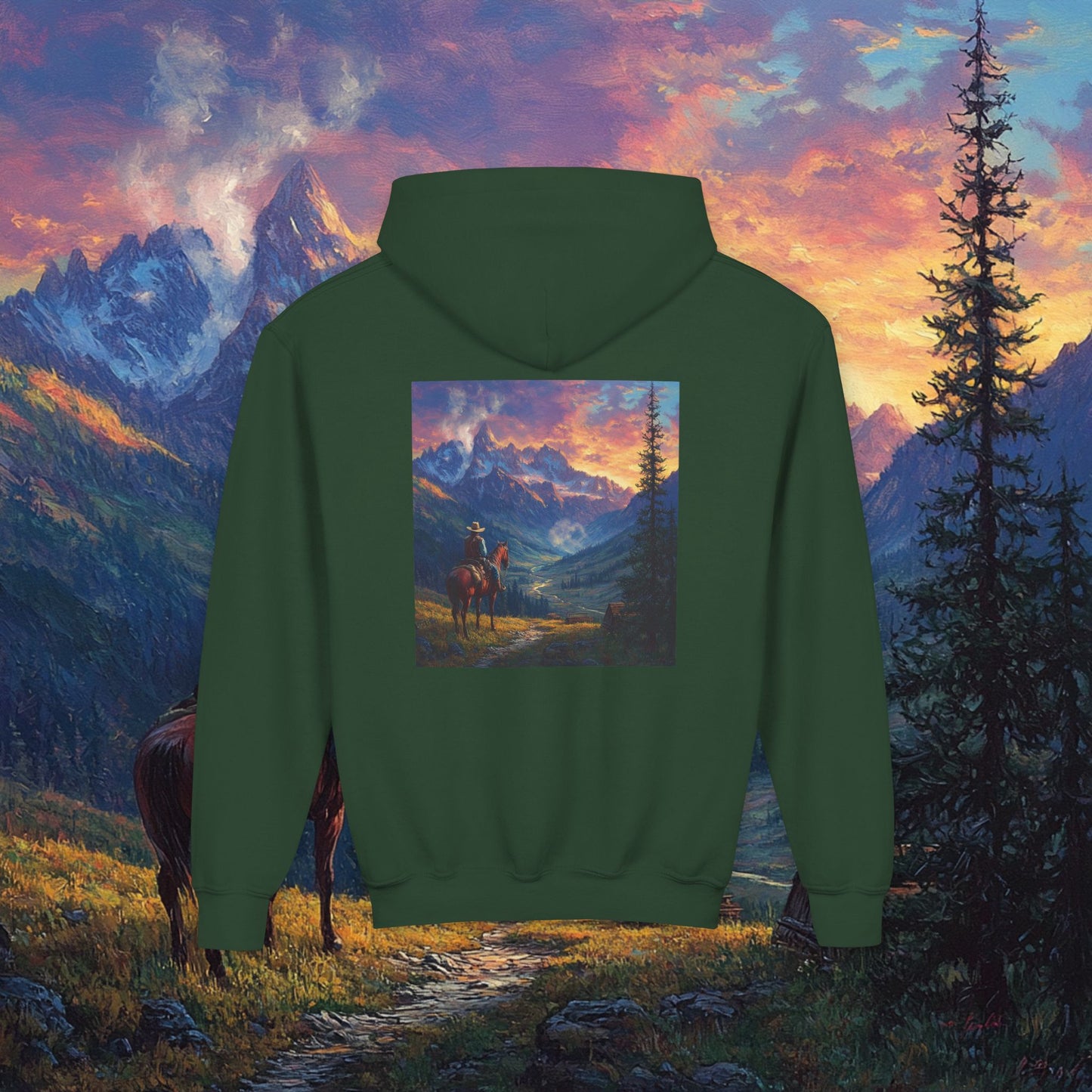 Rocky Mountain Cowboy Kids Hoodie