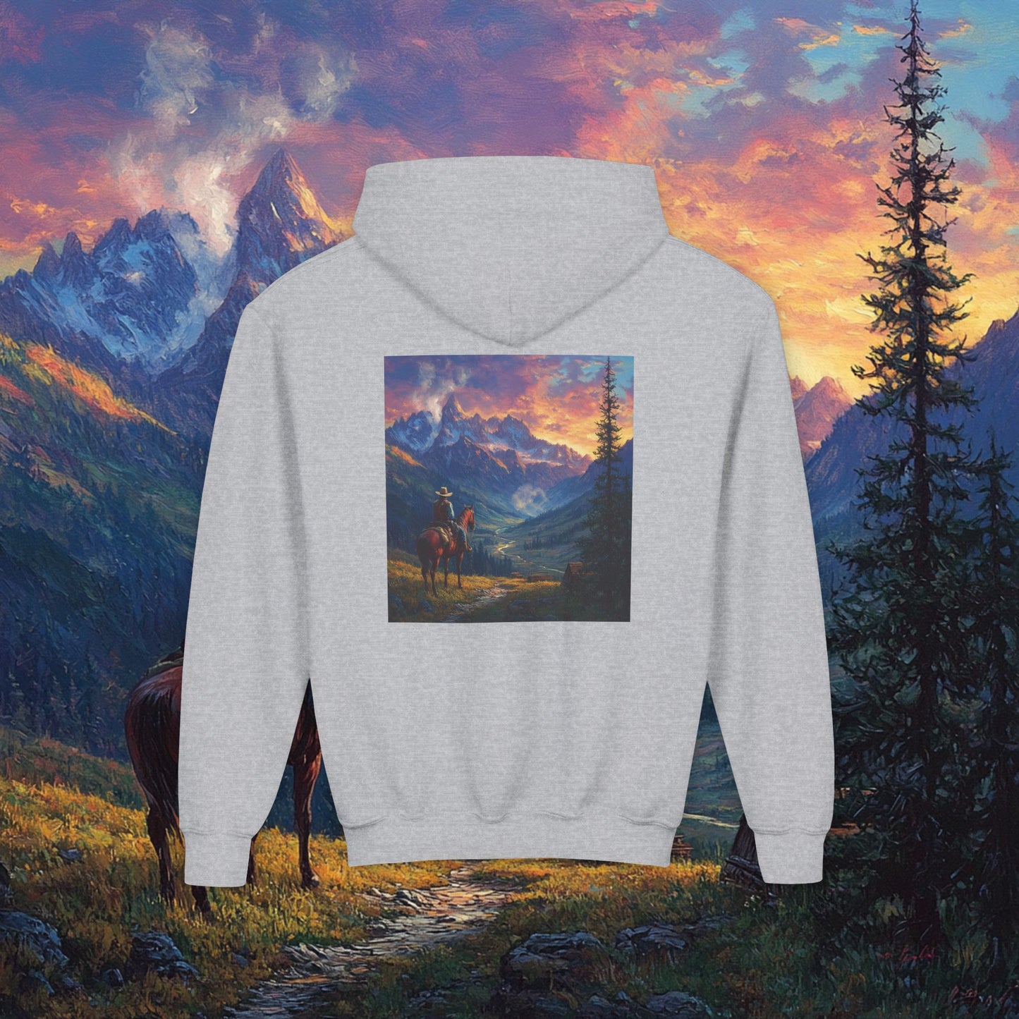 Rocky Mountain Cowboy Kids Hoodie