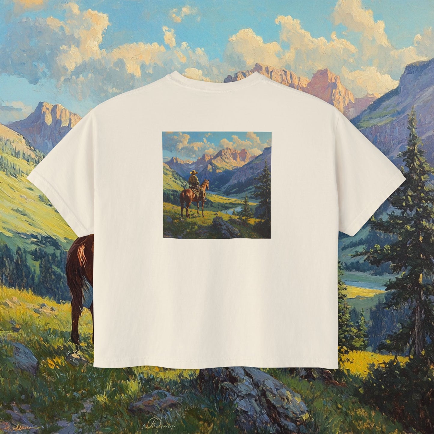 Starin' Cowboy Boxy Tee